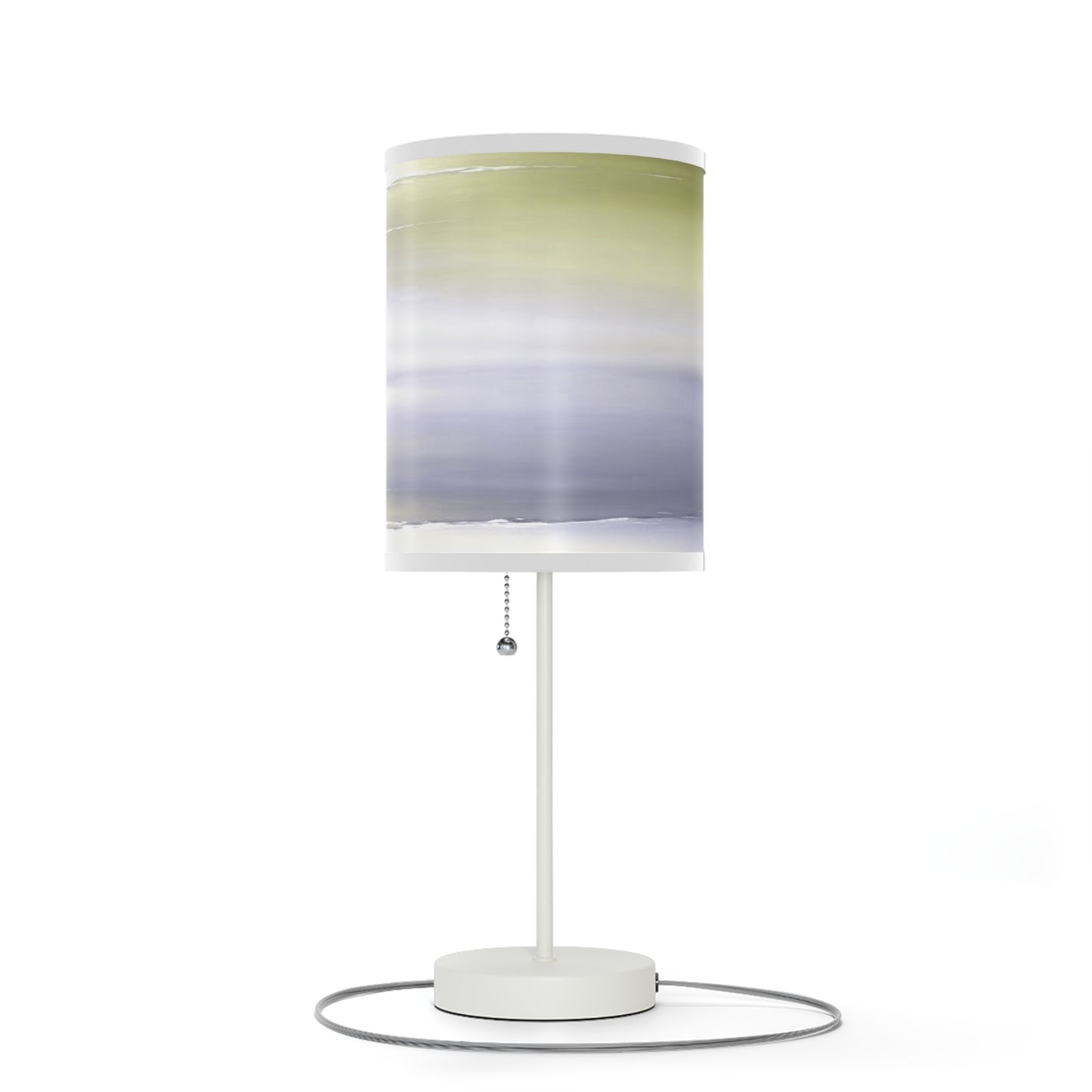 Lavender Sea Golden Fog Table Lamp on a White or Silver Stand, US|CA plug