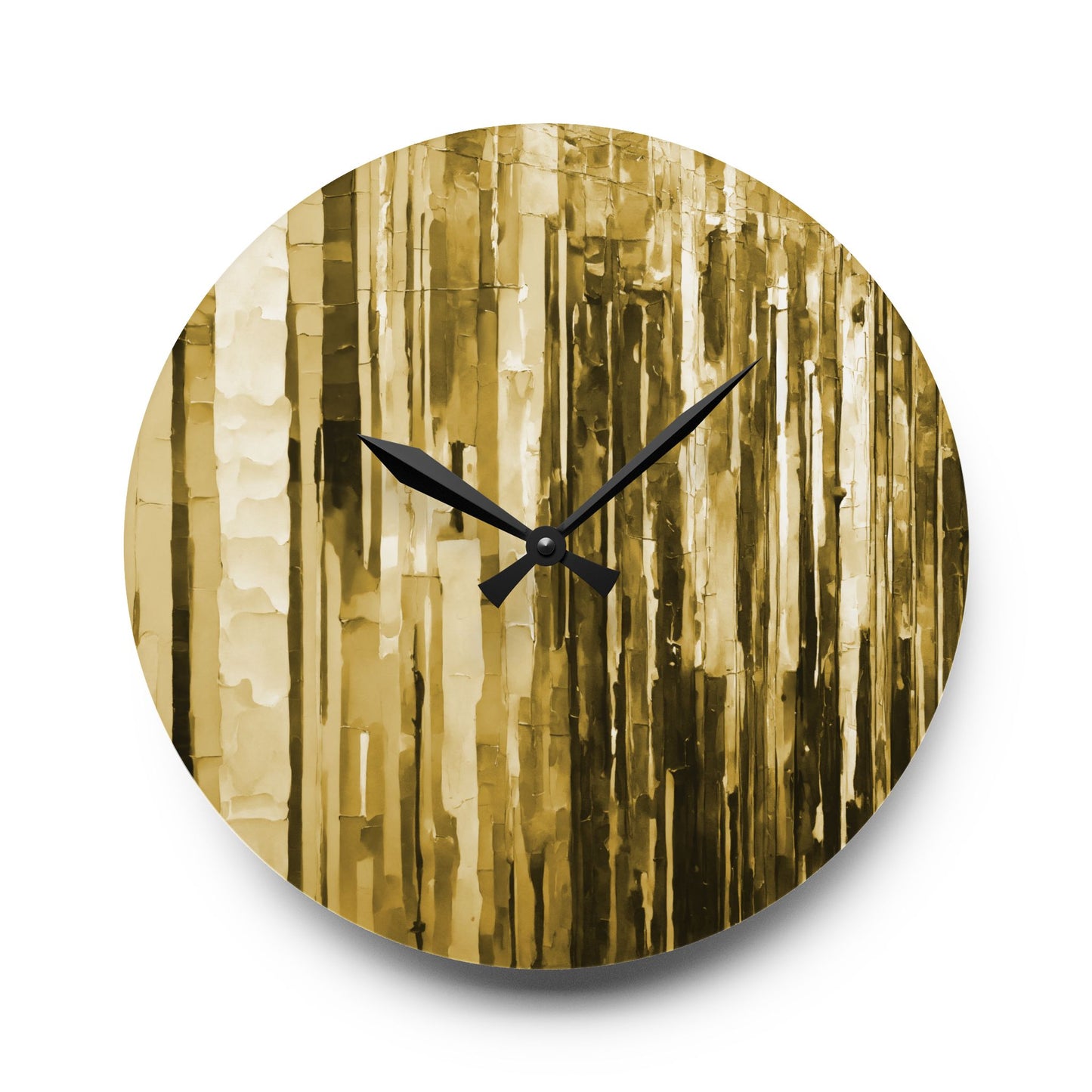 Striped Light Brown Acrylic Wall Clock, Round or Square, 10.75" x 10.75"