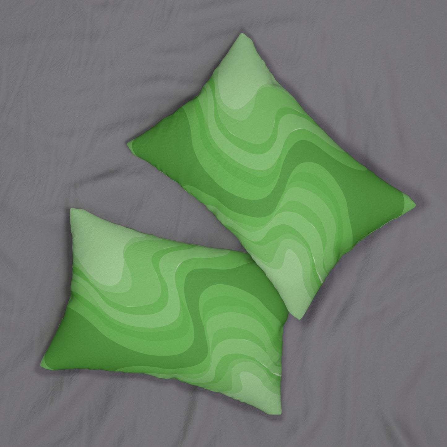 Greenie Meanie Wavey Spun Polyester Lumbar Pillow, 20" x 14"