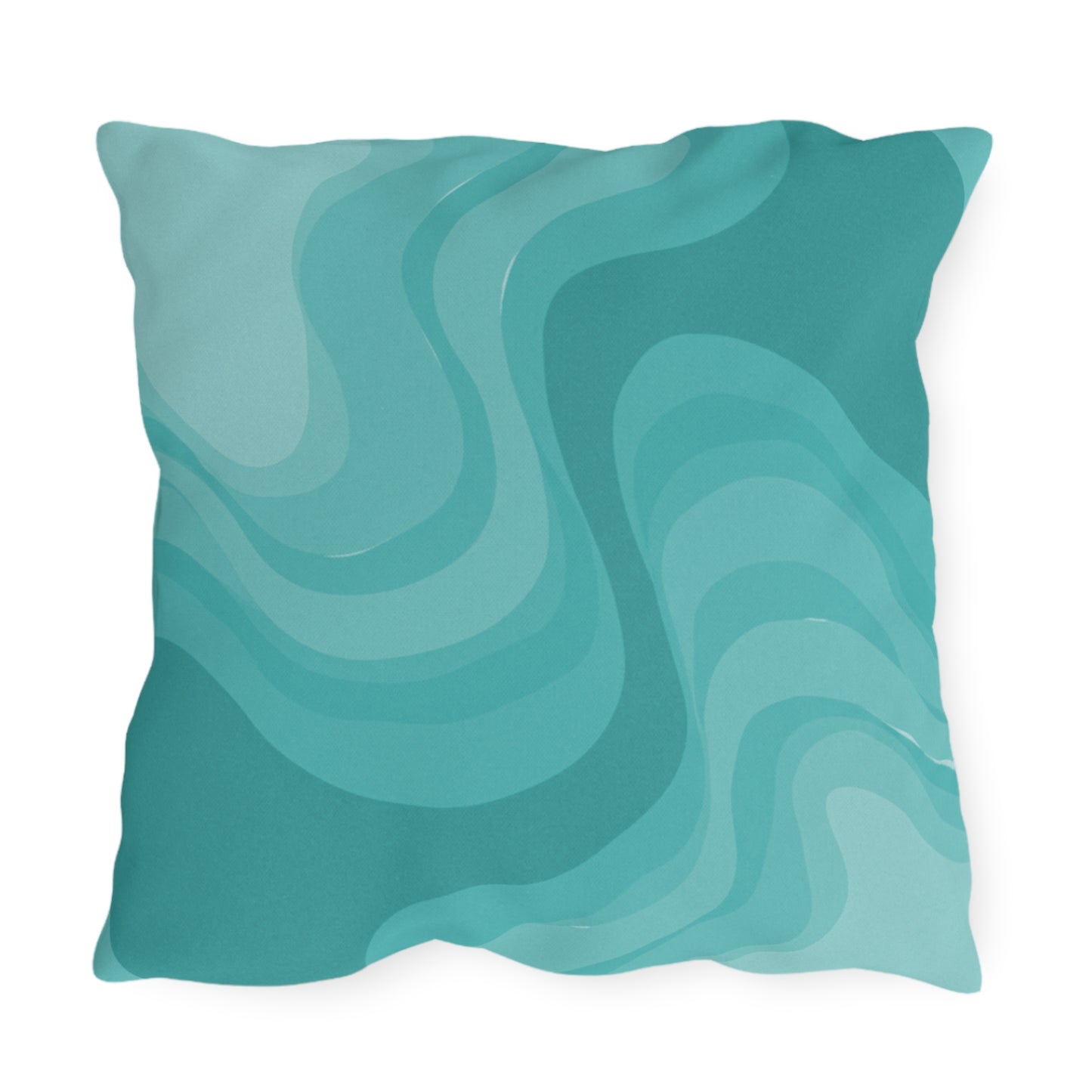 Tif Green Wavey 20" x 20" Outdoor Pillow