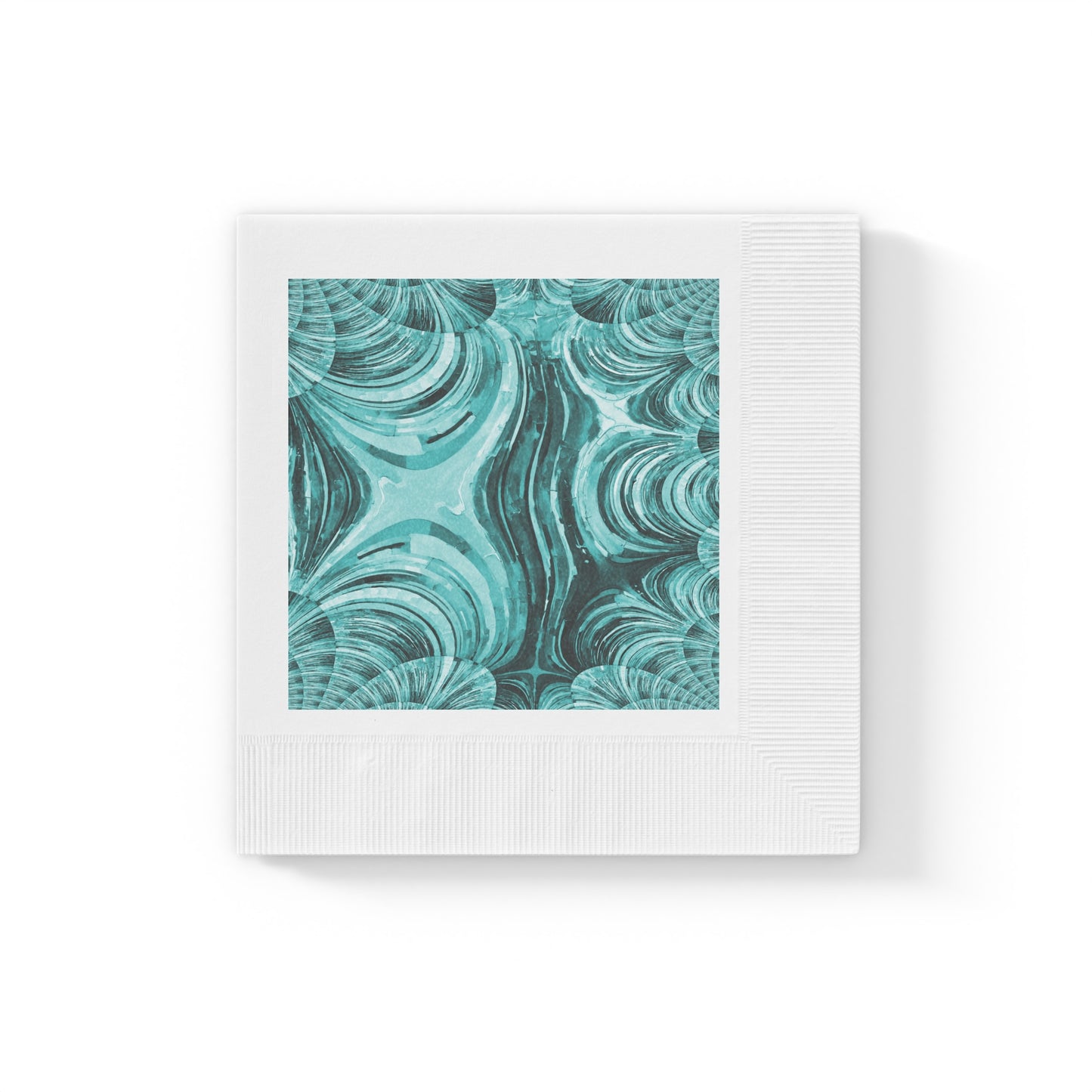 Uzi Spiral Tif White Coined Napkins, 6.5" x 6.5"