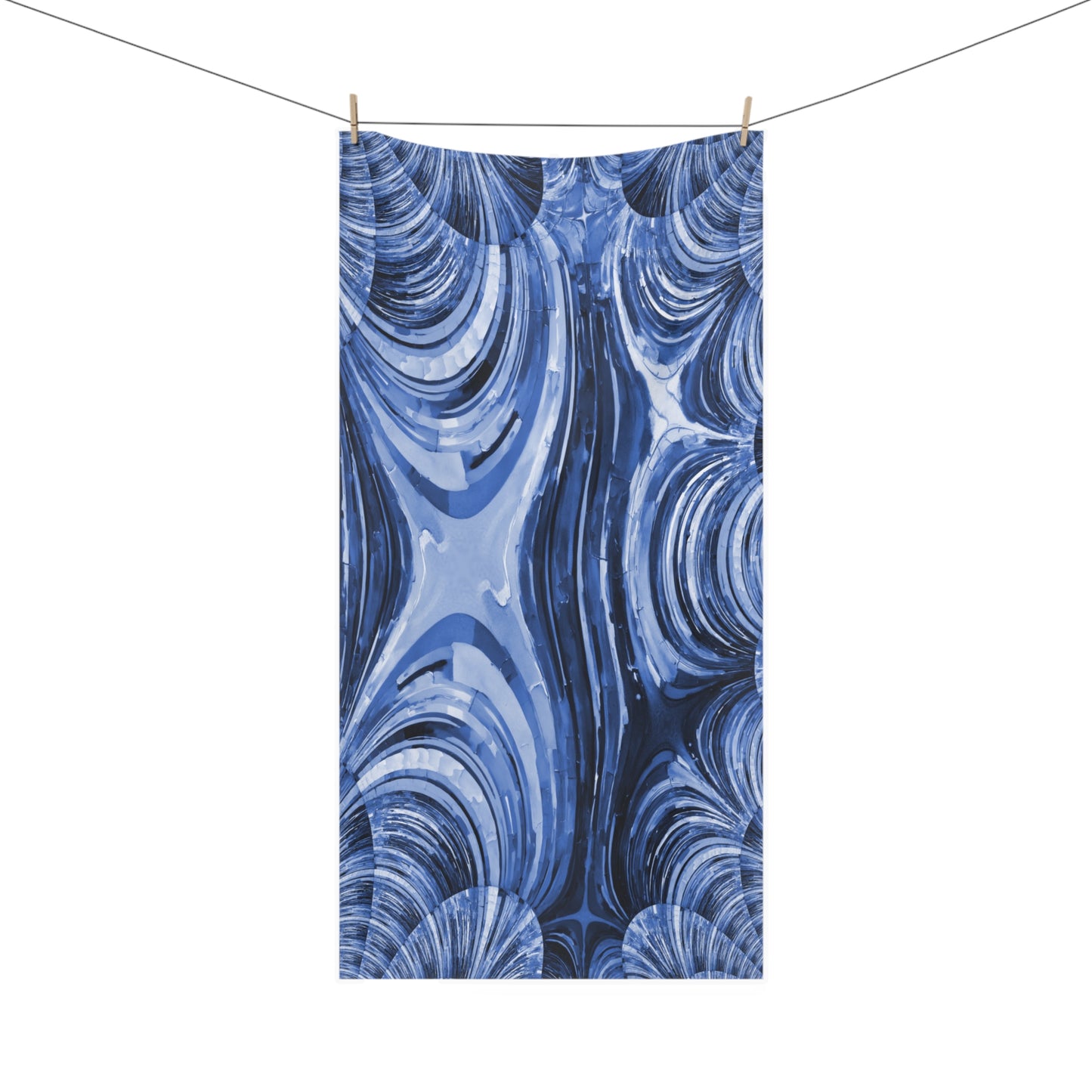 Uzi Spiral Deep Blue Mink-Cotton Towel (50% polyester, 50% cotton), 30" x 60"
