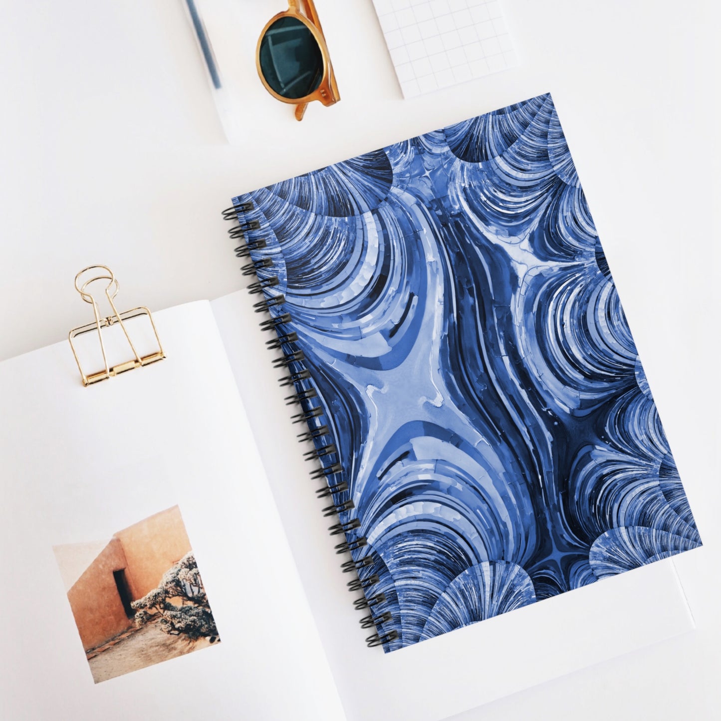 Uzi Spiral Deep Blue Spiral Notebook - Ruled Line, 6" x 8", 118 pages