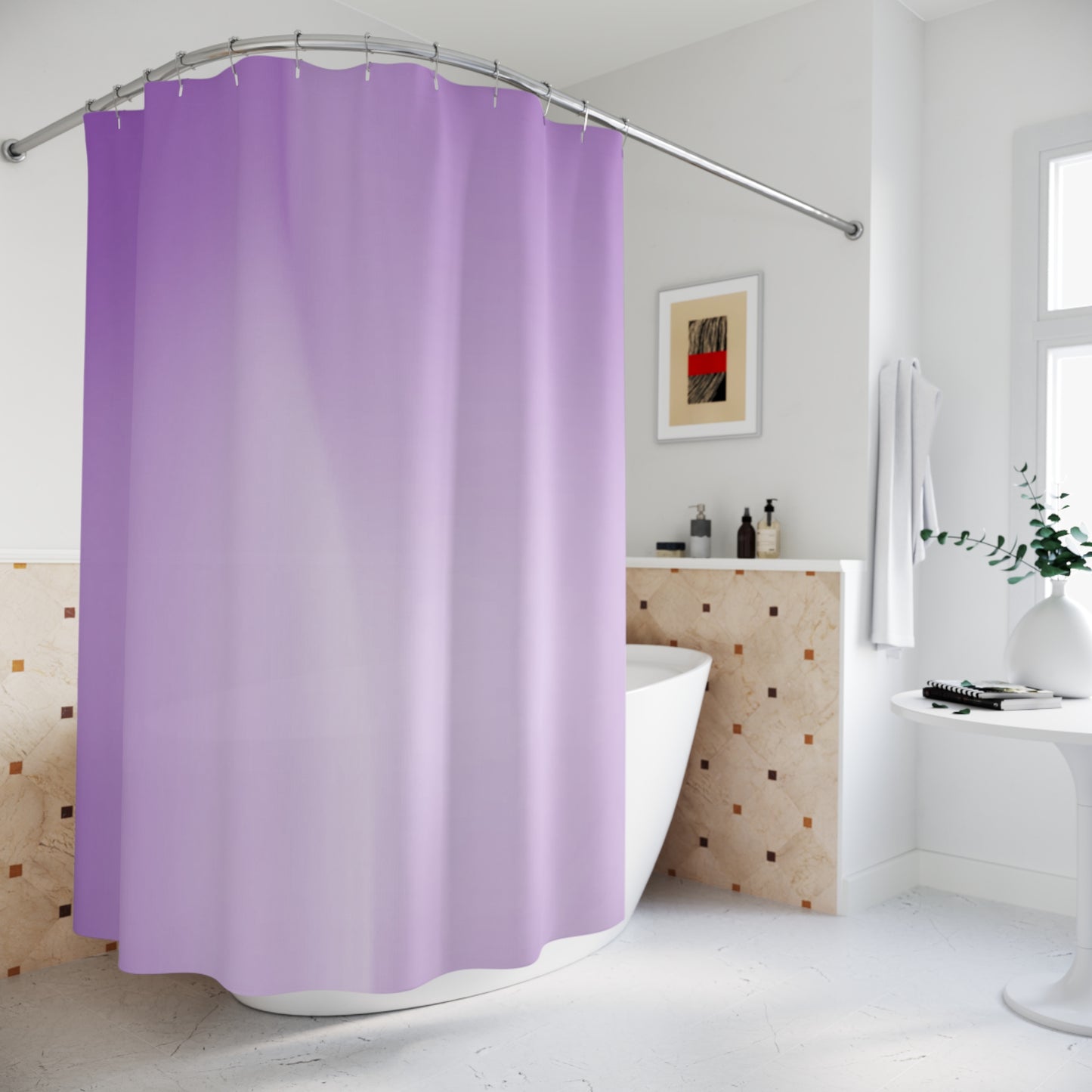 Soft Lavender Fade Shower Curtains, 71" x 74"