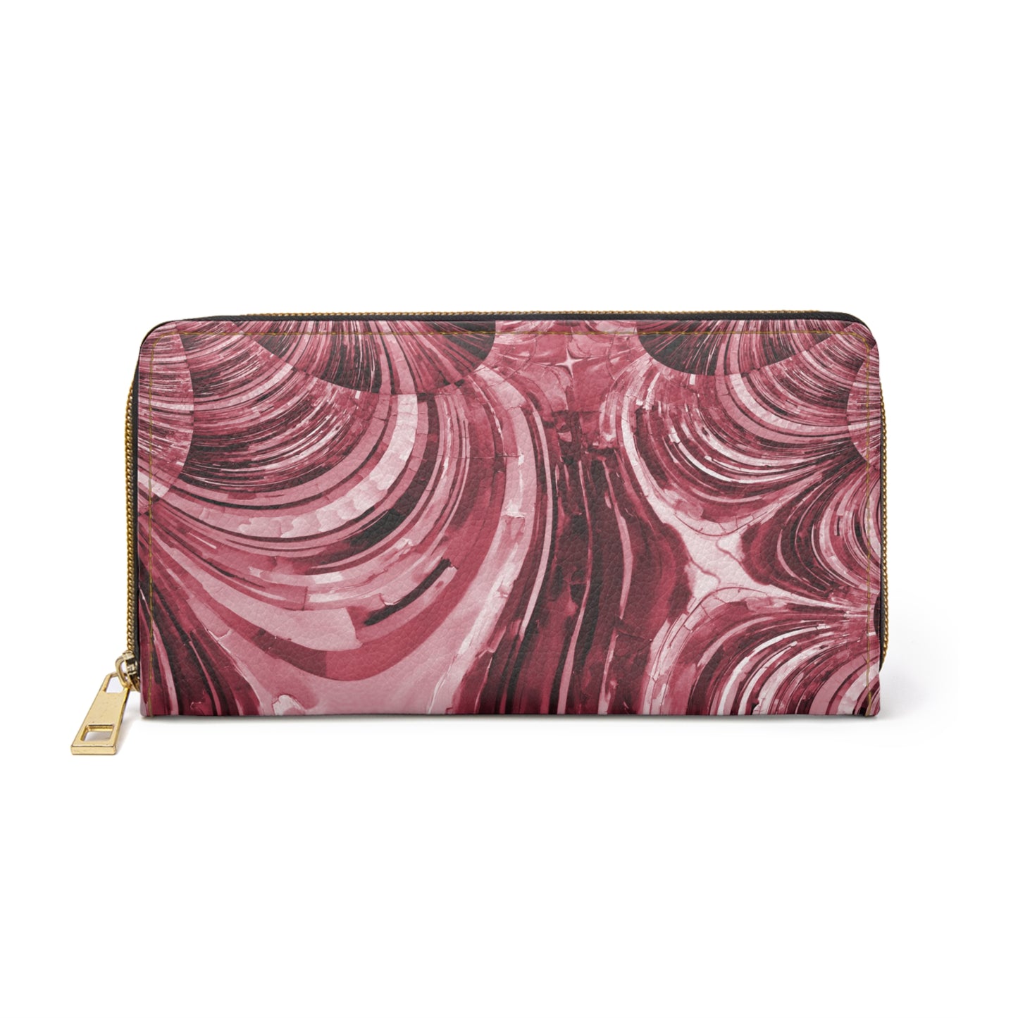 Uzi Spiral Ruby Elegant Abstract Zipper Wallet - Stylish & Functional Accessory for Everyday Use