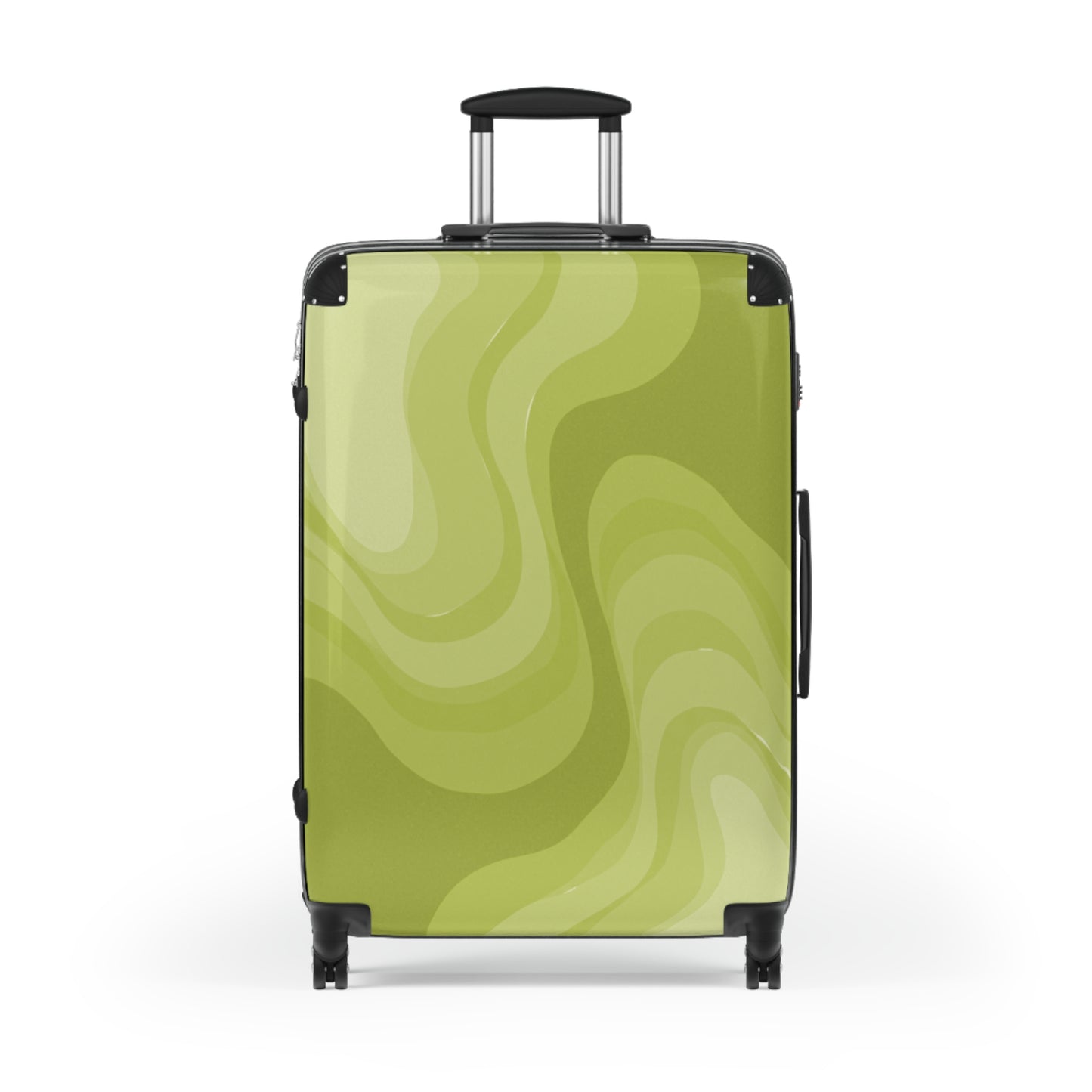 Lemon Wavey Large Suitcase with built in lock, 4 double-wheels, telescopic handle, and ABS back hard-shell
