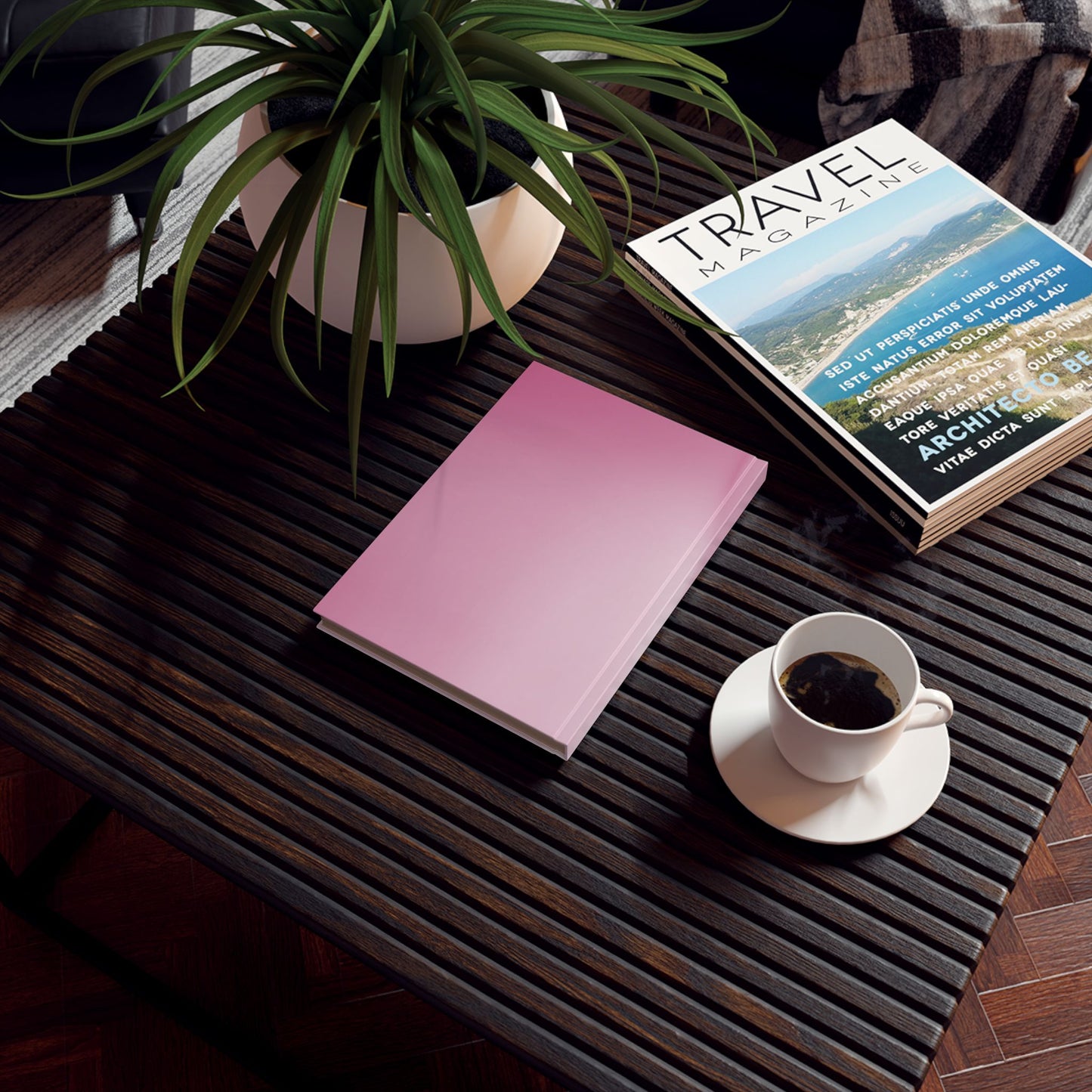 Pink Blush Fade 5.2" x 7.4" Hard Backed Journal with 128 blank pages