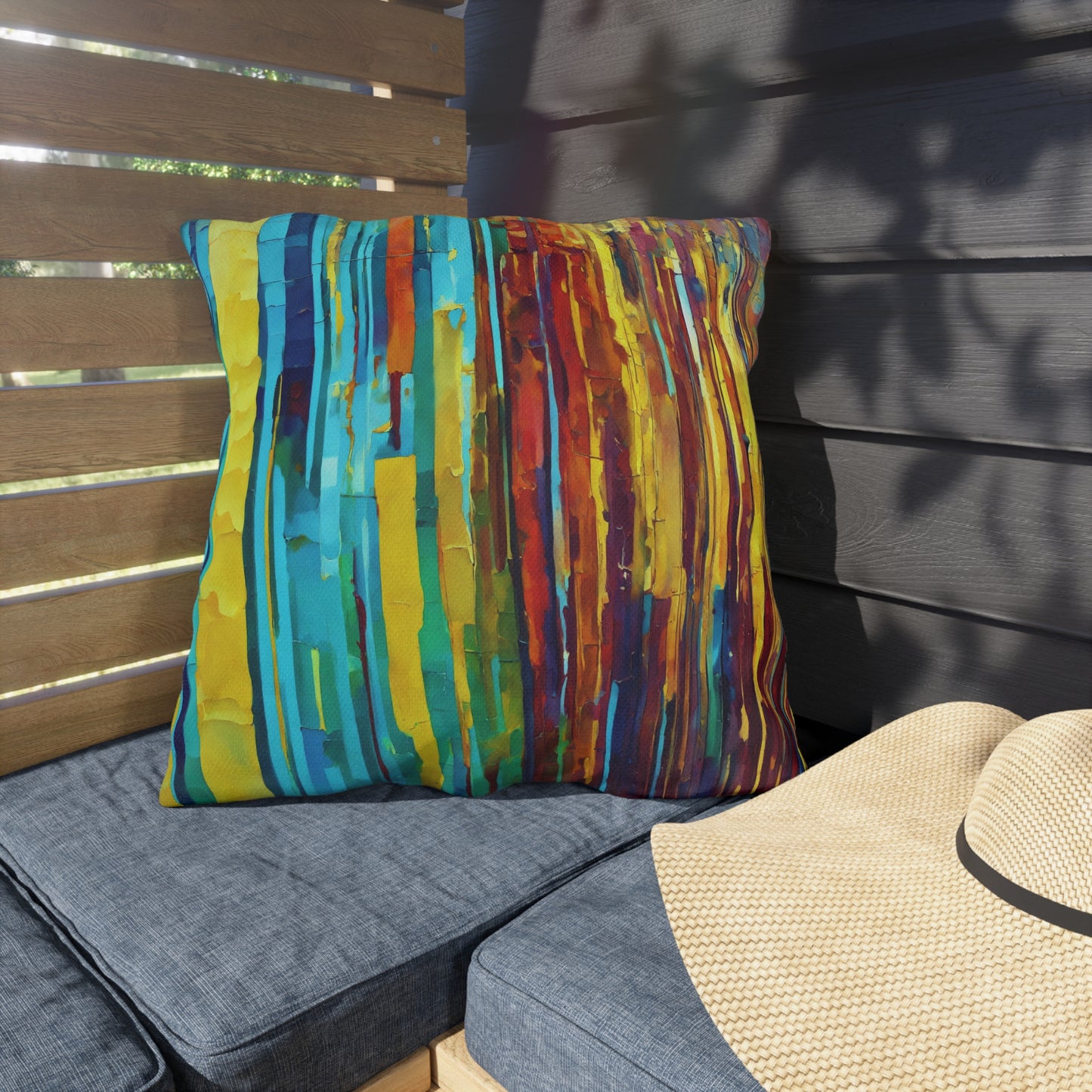 Striped Alpha 20" x 20" Outdoor Pillow
