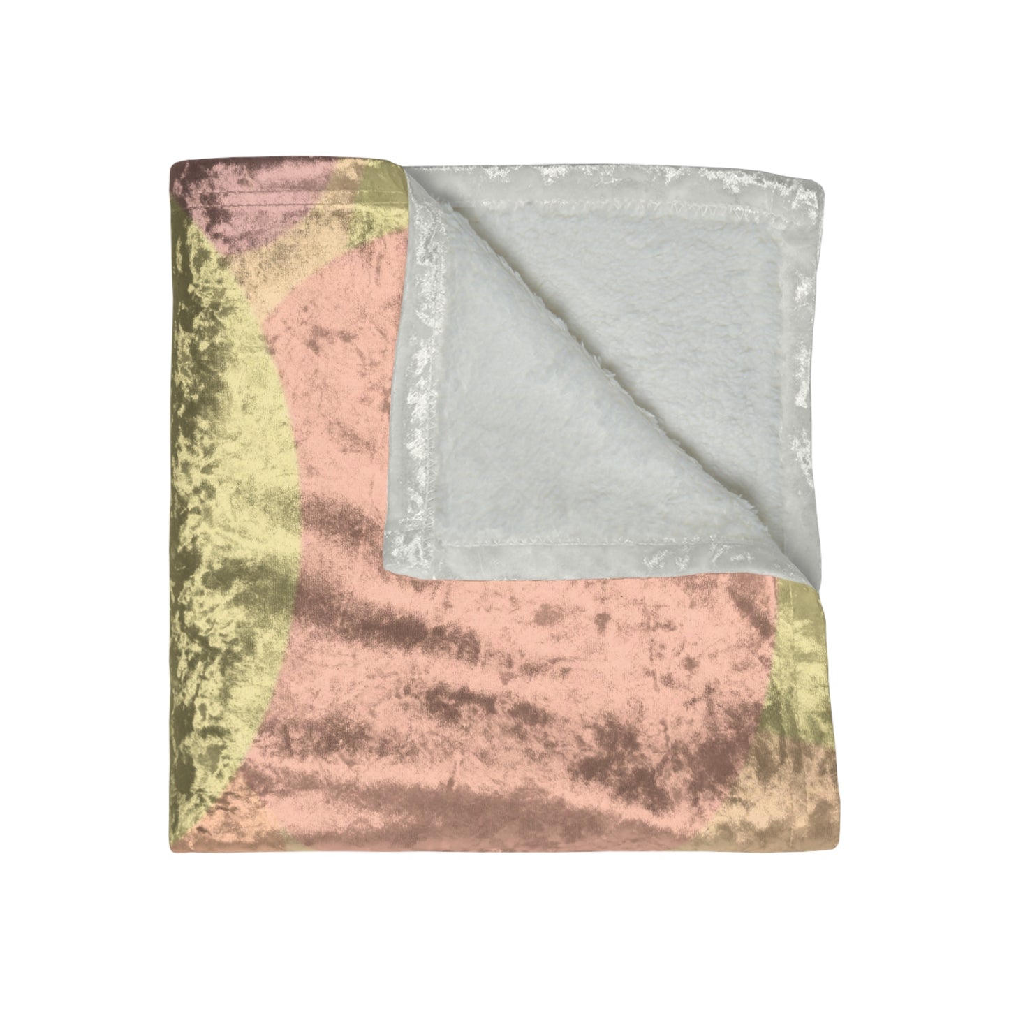 Pastel Hot Peach Patches 50" x 60" Crushed Velvet Blanket