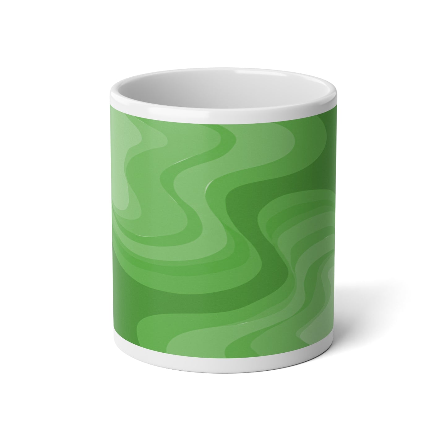 Meanie Greenie Wavey 20 oz White Glossy Jumbo Mug
