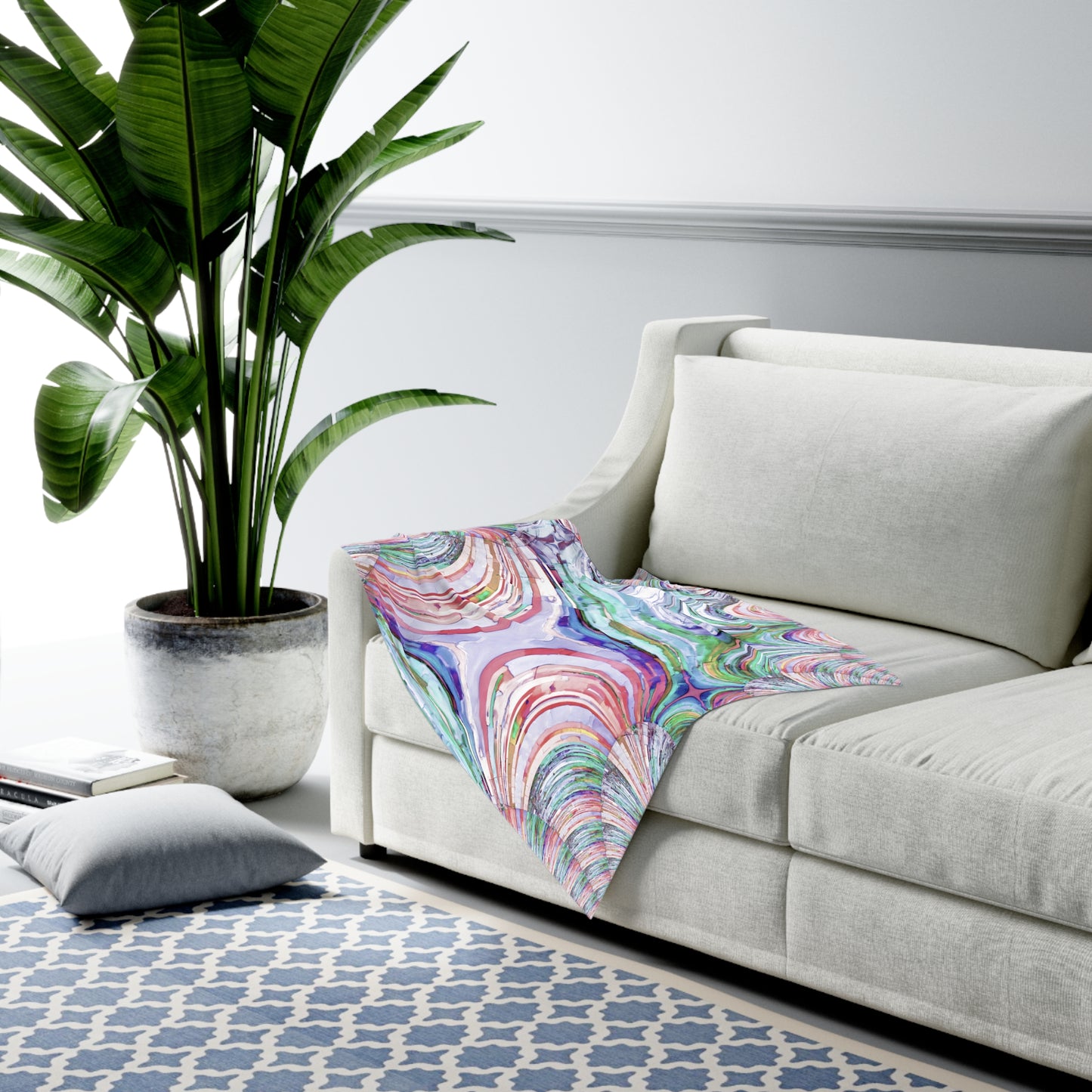 Uzi Spiral Pastels Baby Swaddle 30″×40″ Blanket
