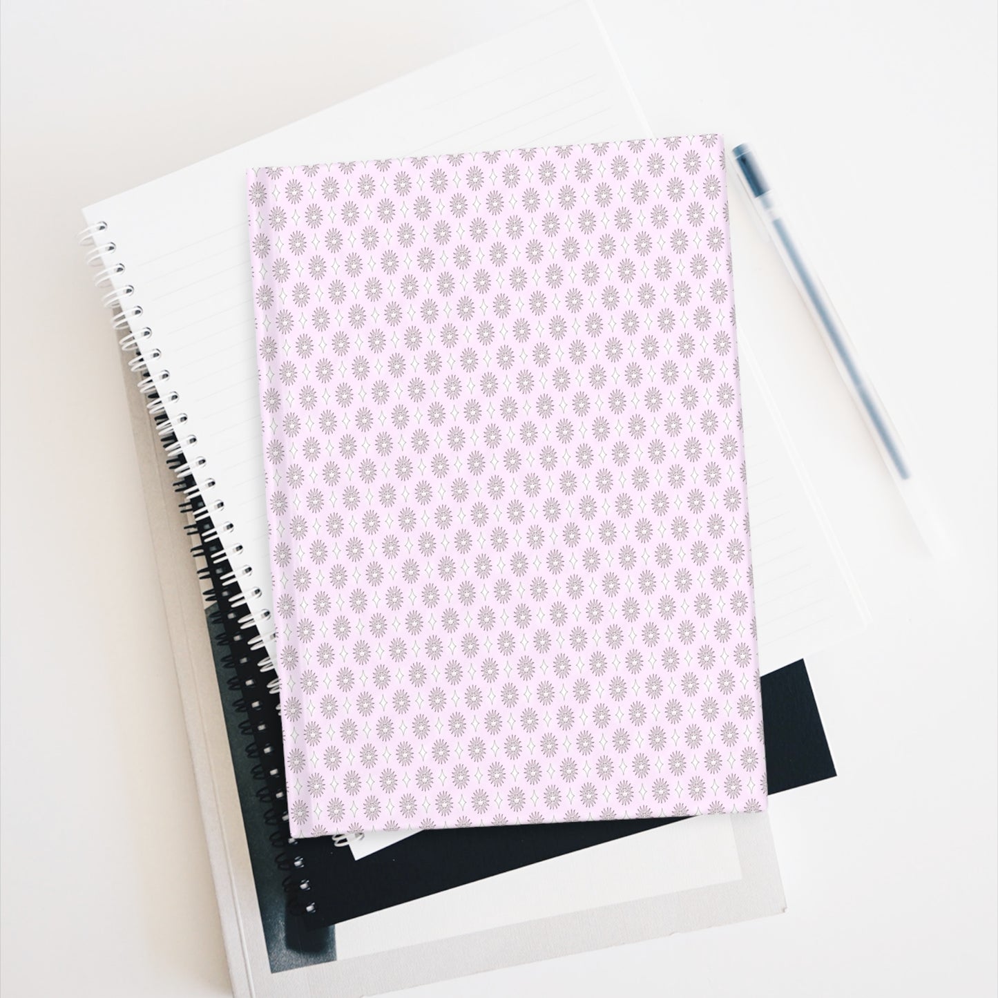 Pink Mornings Star-crossed Bodies Journal - 128 Ruled Line pages - 5" x 7"