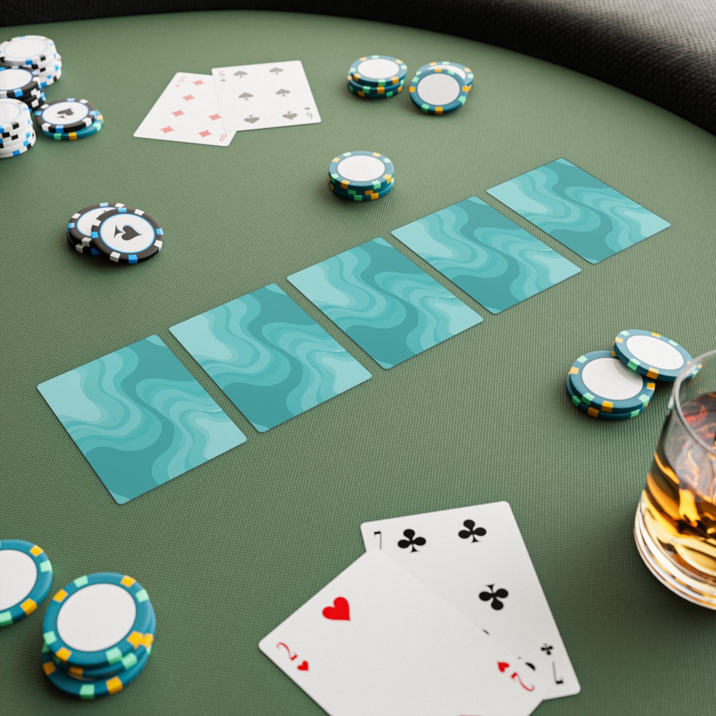 Tif Green Wavey Poker Cards
