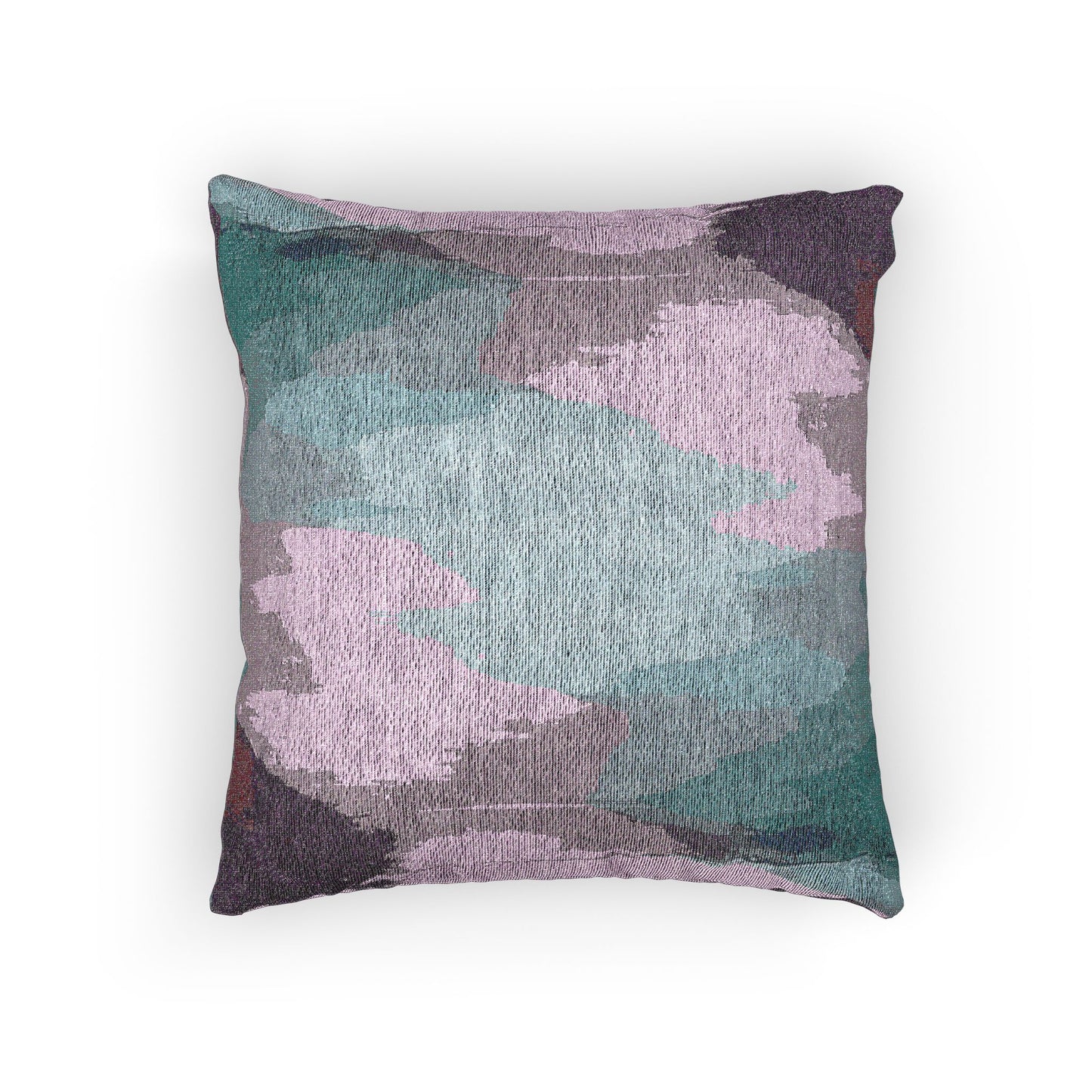 Dark Blue Green Sea Purple Fog Woven Pillow, 17" x 18"