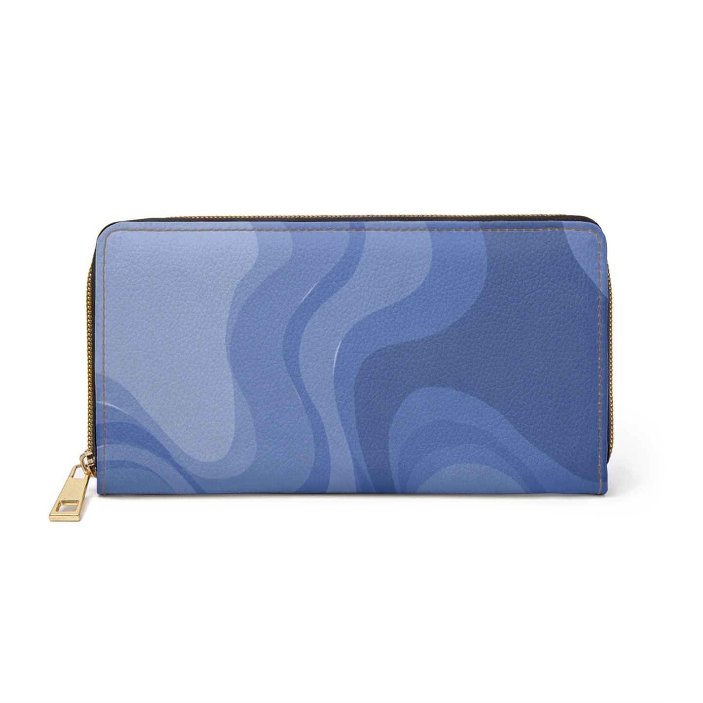 Deep Blue Wavey Elegant Abstract Zipper Wallet - Stylish & Functional Accessory for Everyday Use