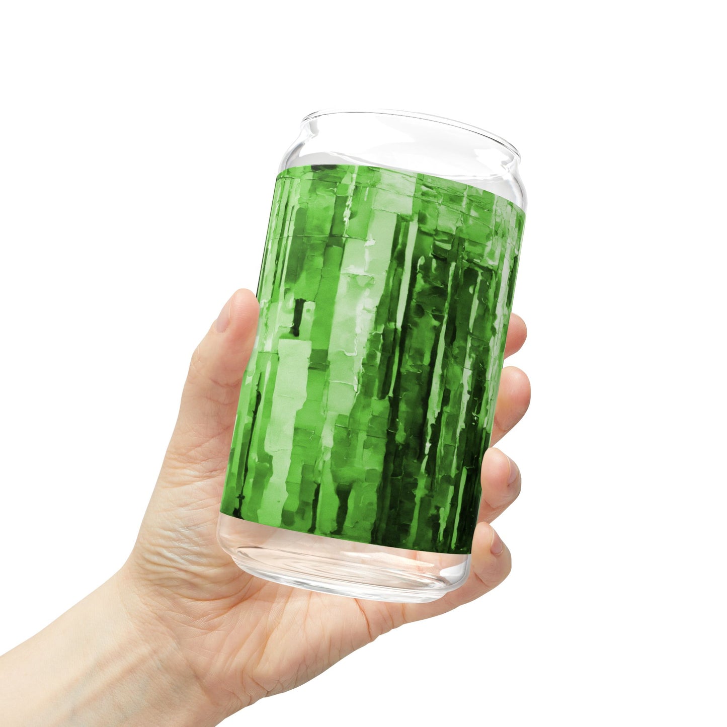 Striped Mint Pastels Sipper Glass, 16oz