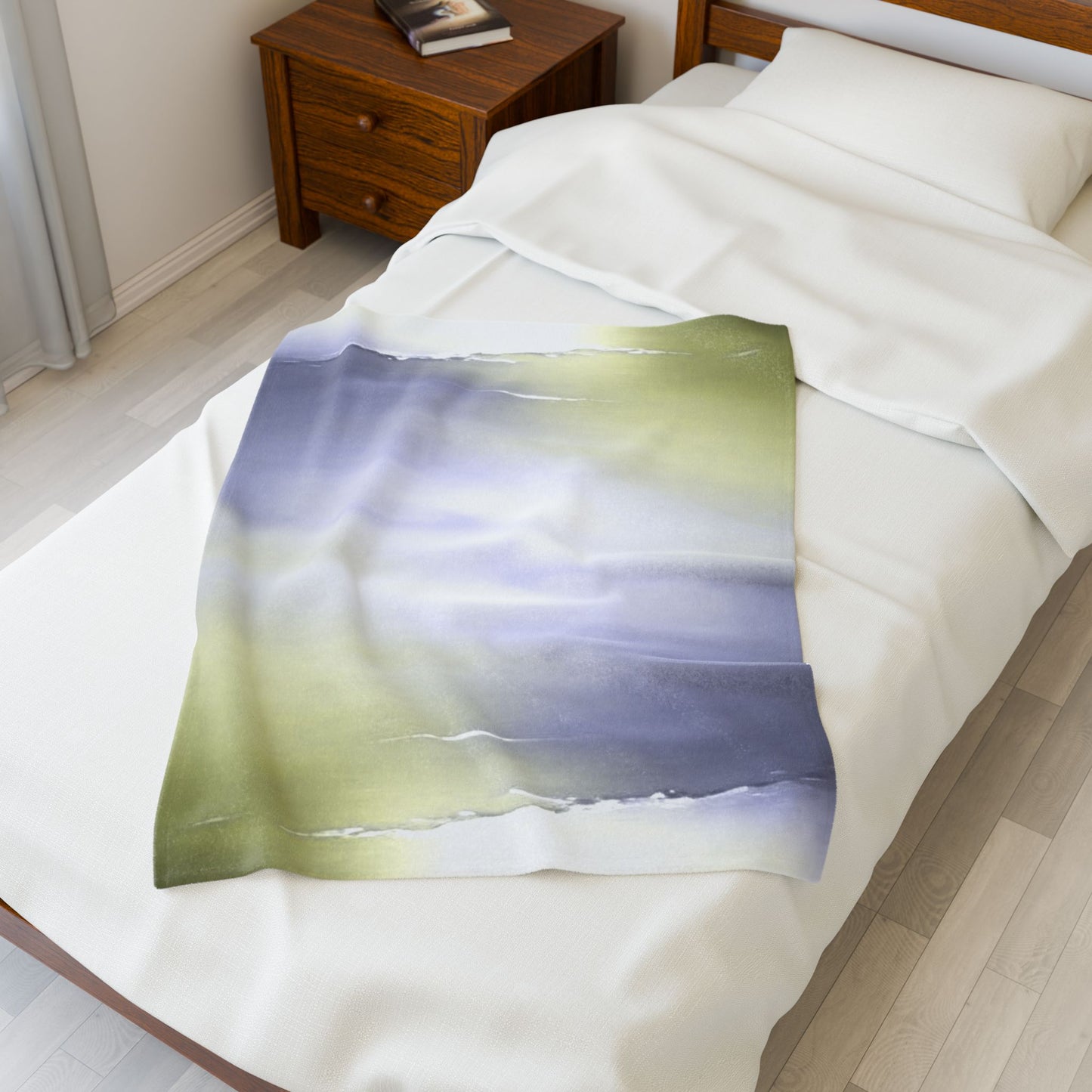 Lavender Sea Golden Fog Velveteen Plush Blanket, 30" x 40"