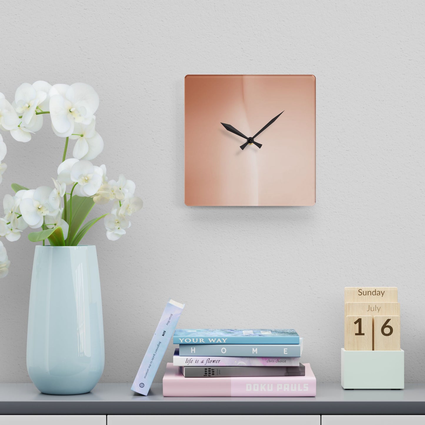 Soft Fade Acrylic Wall Clock, Round or Square, 10.75" x 10.75"