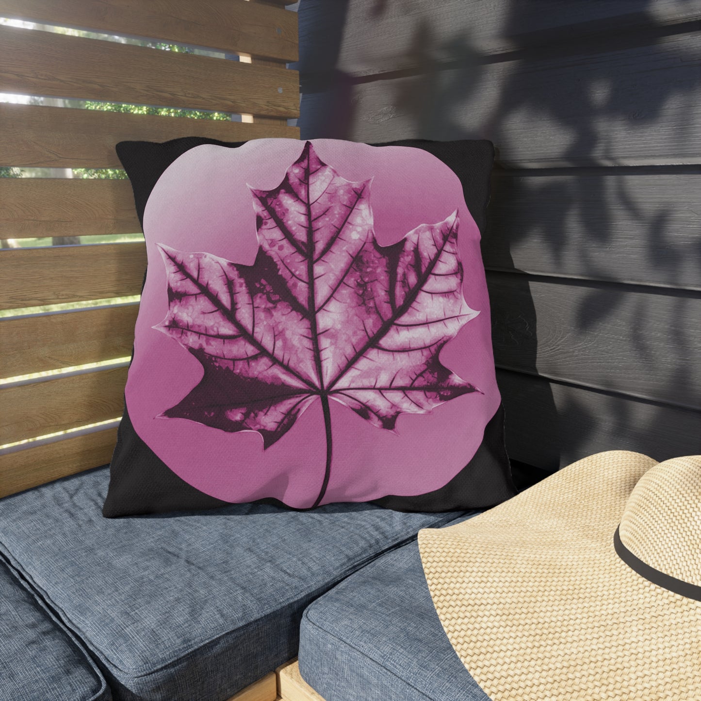 Magenta Maple Leaf 20" x 20" Outdoor Pillow