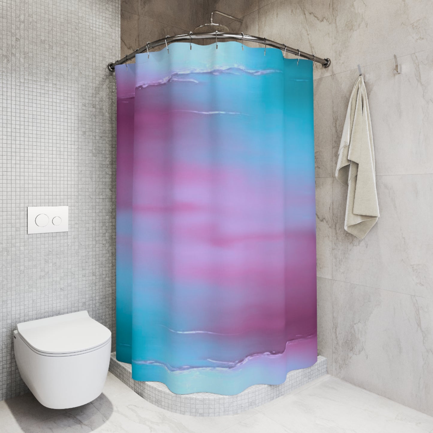 Wine Sea Blue Fog Shower Curtains, 71" x 74"