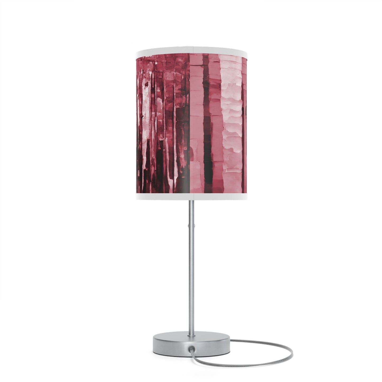 Striped Ruby Table Lamp on a White or Silver Stand, US|CA plug