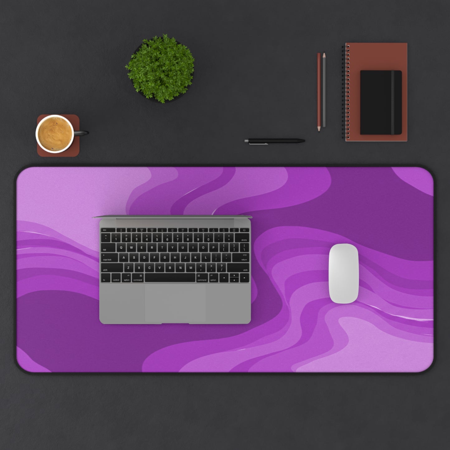 Wavey Purple Wavey 16" x 32" Desk Mat