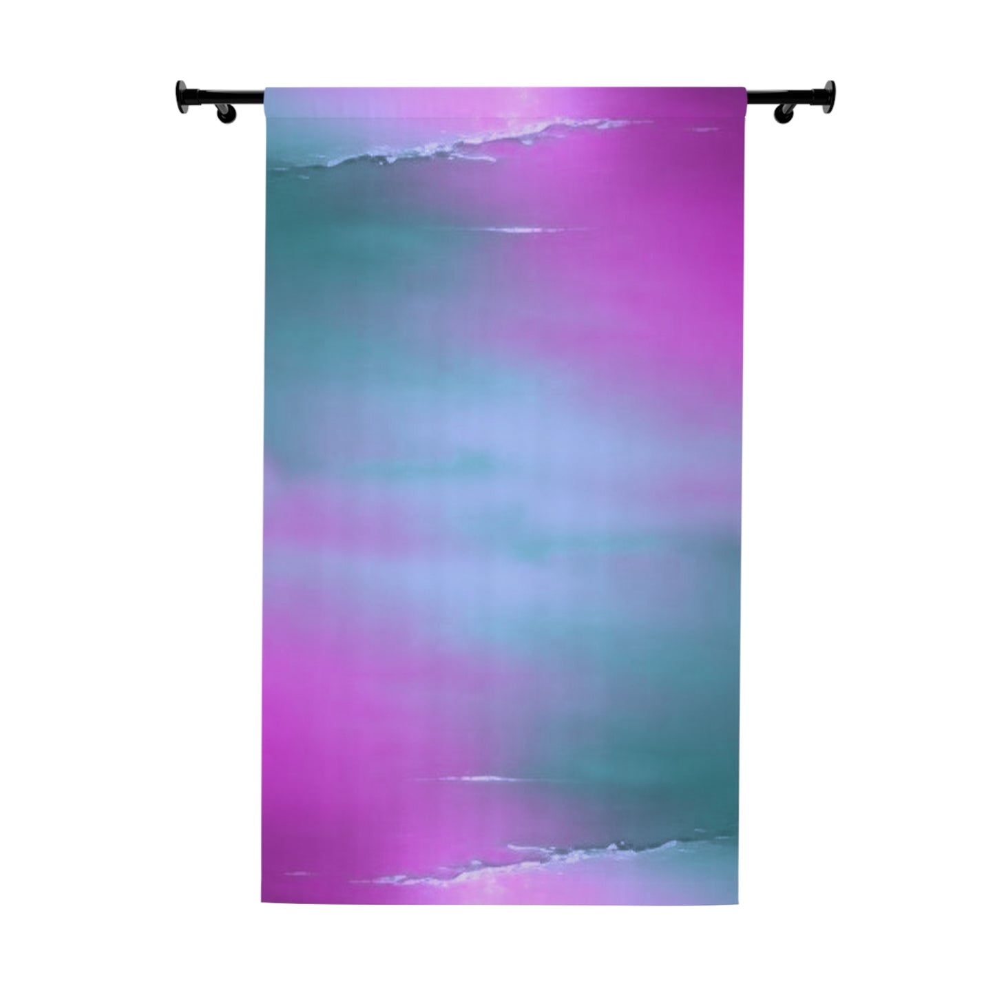 Dark Blue Green Sea Purple Fog Window Curtain, 50" x 84", blackout