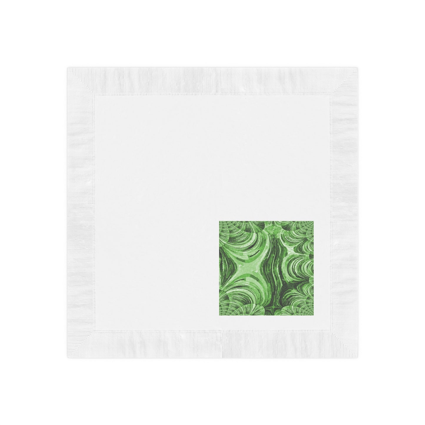 Uzi Spiral Mint Pastel White Coined Napkins, 4.8" x 4.8"