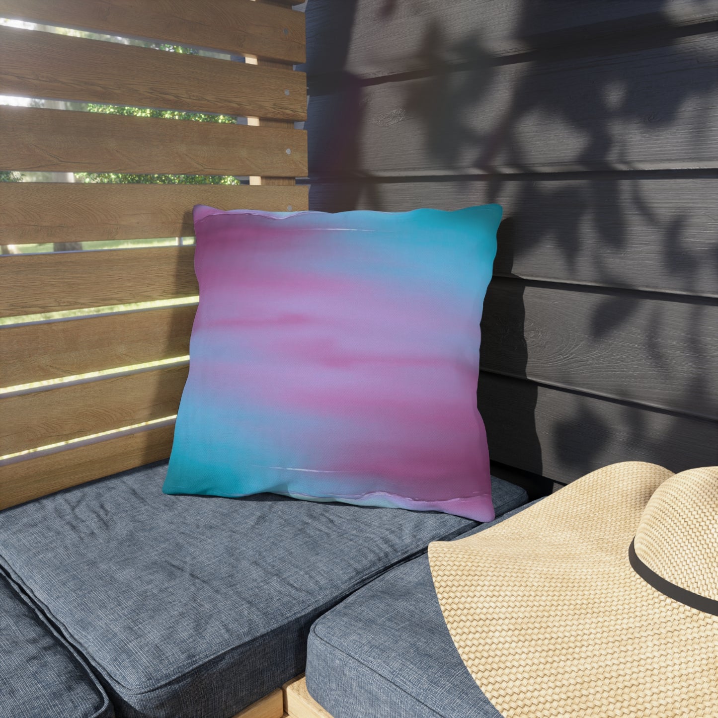 Wine Sea Blue Fog 16" x 16" Outdoor Pillow