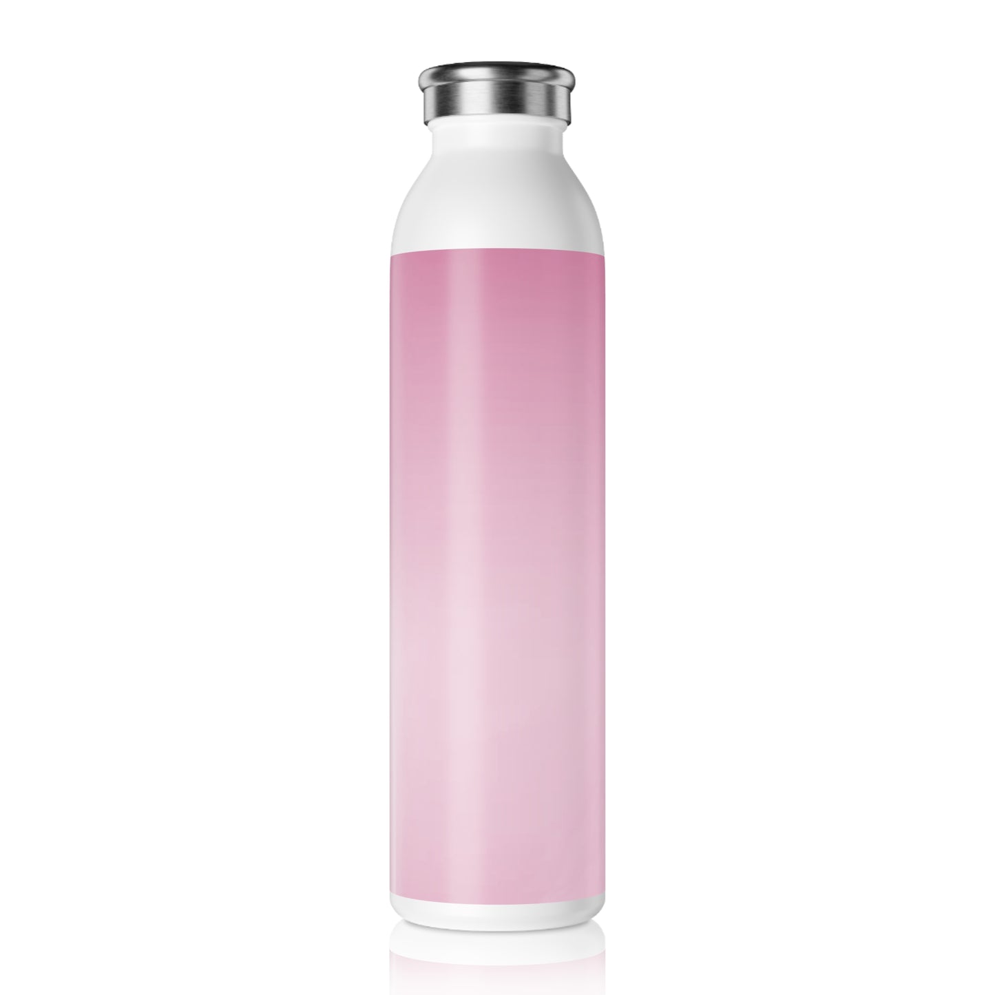 Pink Blush Fade Slim Water Bottle, 20 oz White