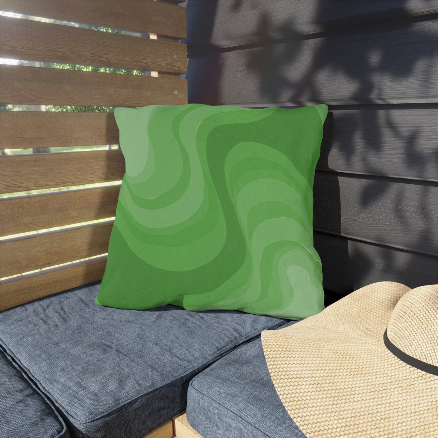 Greenie Meanie Wavey 18" x 18" Outdoor Pillow