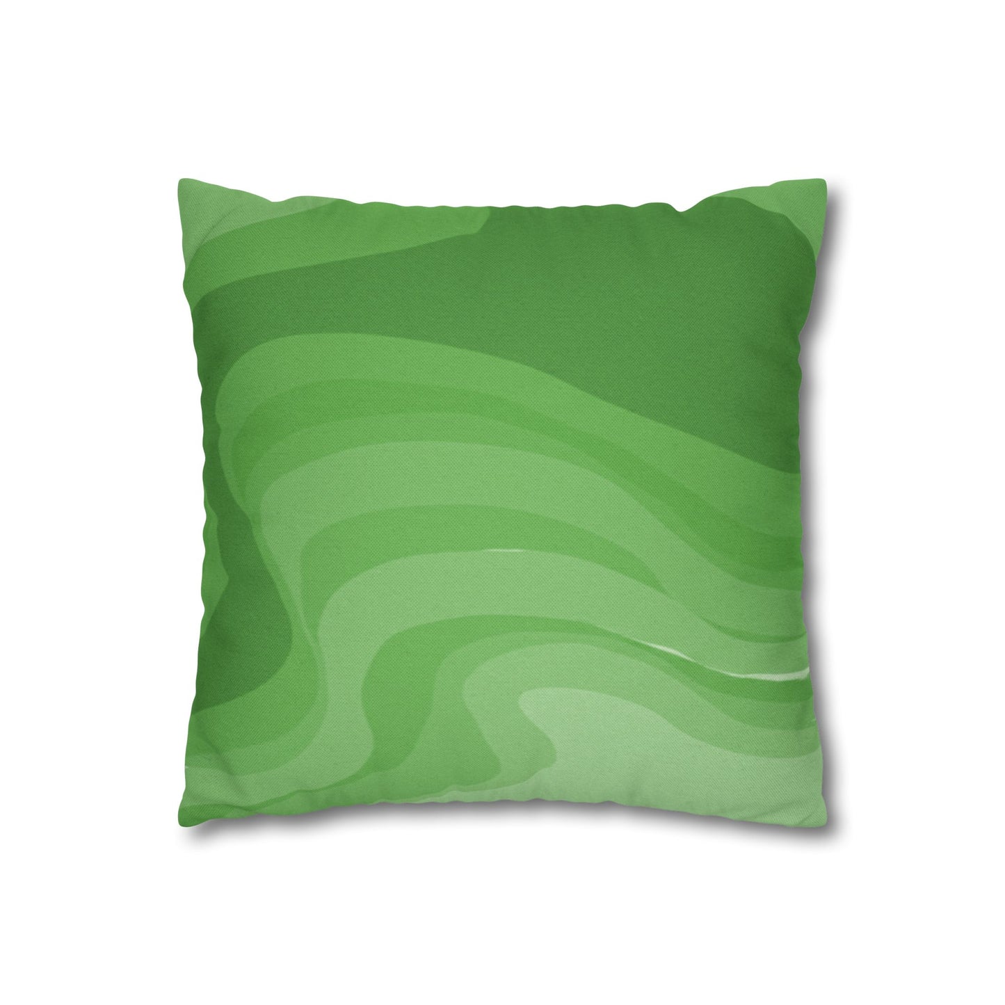 Greenie Meanie Wavey Spun Polyester Square Pillowcase, 14" x 14"