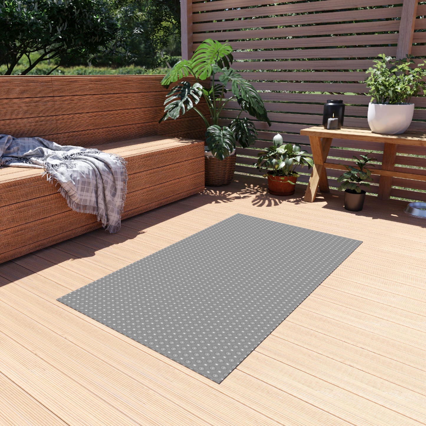 Desaturated Star-crossed Bodies Outdoor Rug, 36" x 60"