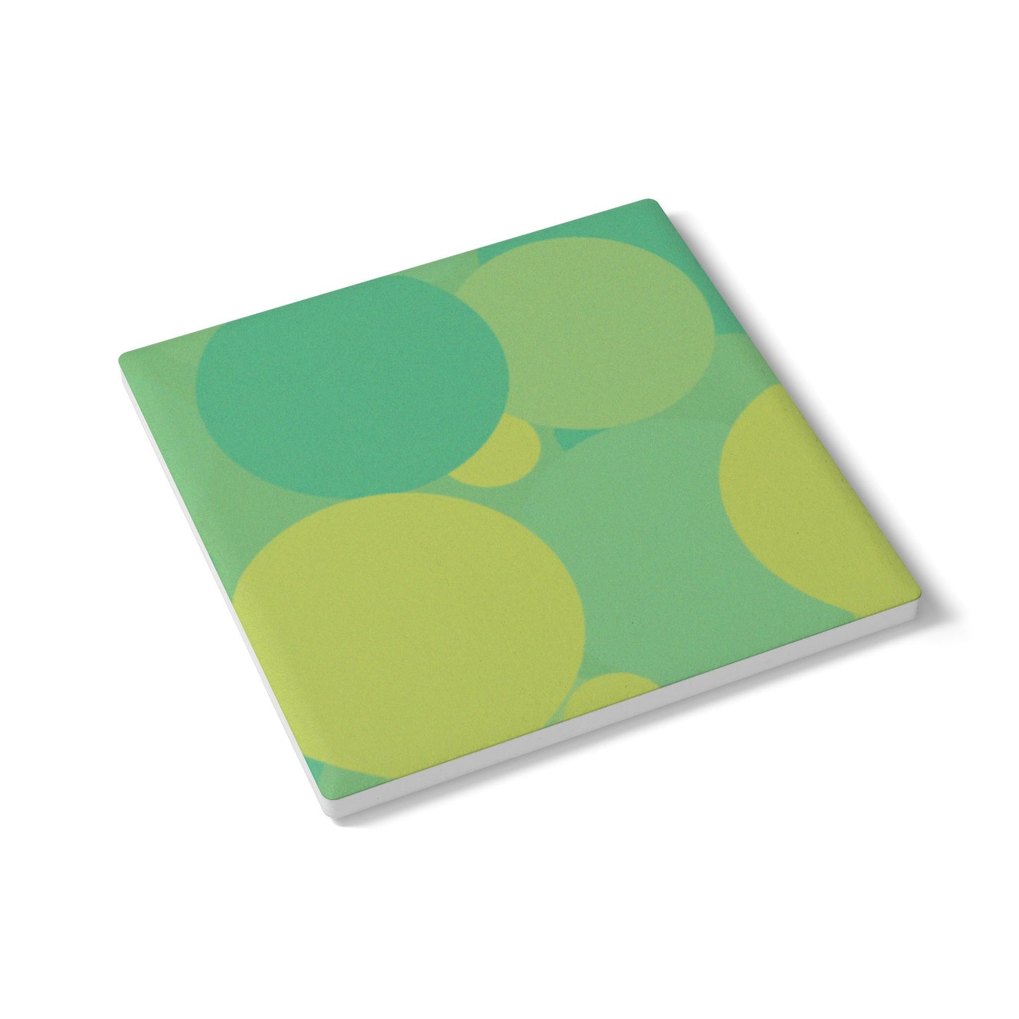 Pastel Green Patches 4" x 4" Square Ceramic Coaster