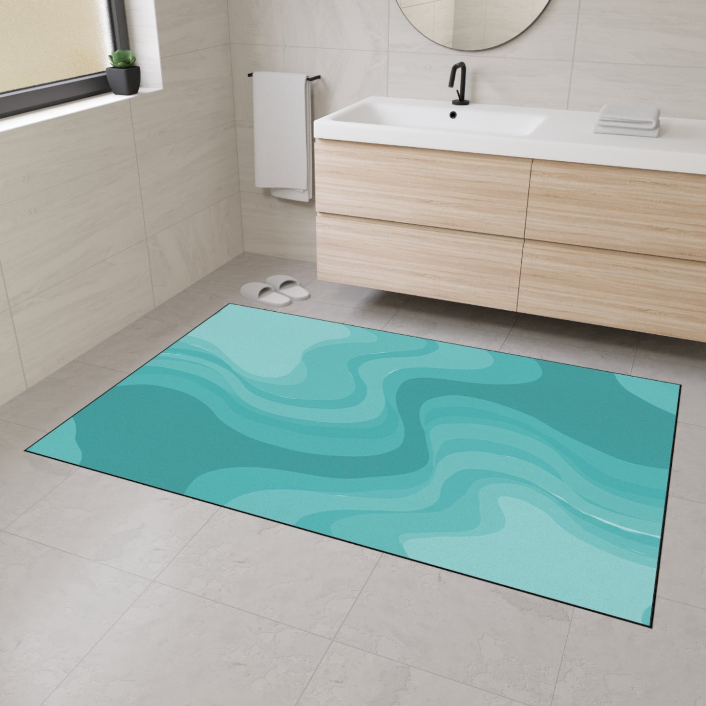 Tif Green Wavey 48" x 72" Heavy Duty Floor Mat