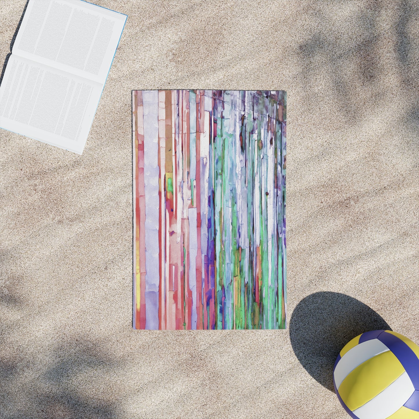 Striped Pastels Beach Towel, 18" x 27"