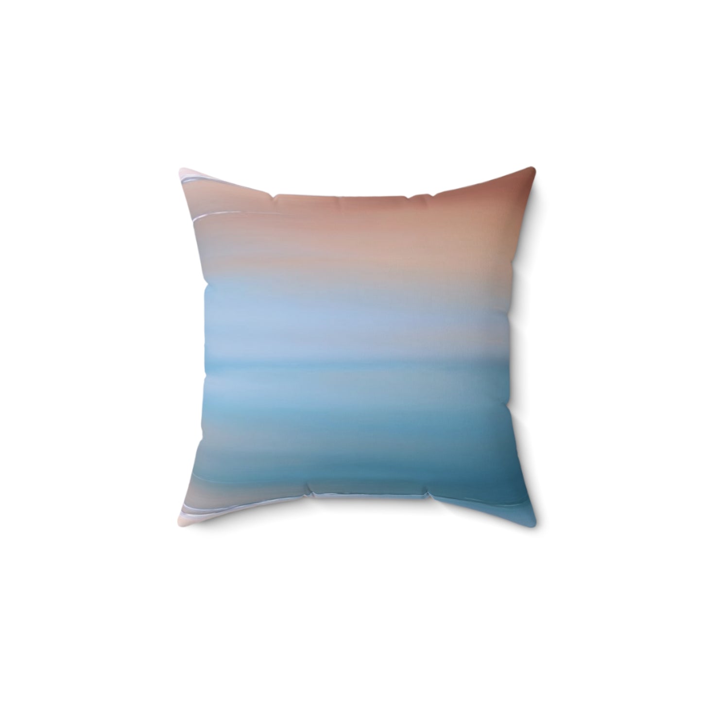 Blue Sea Peach Fog 14" x 14" Faux Suede Square Pillow