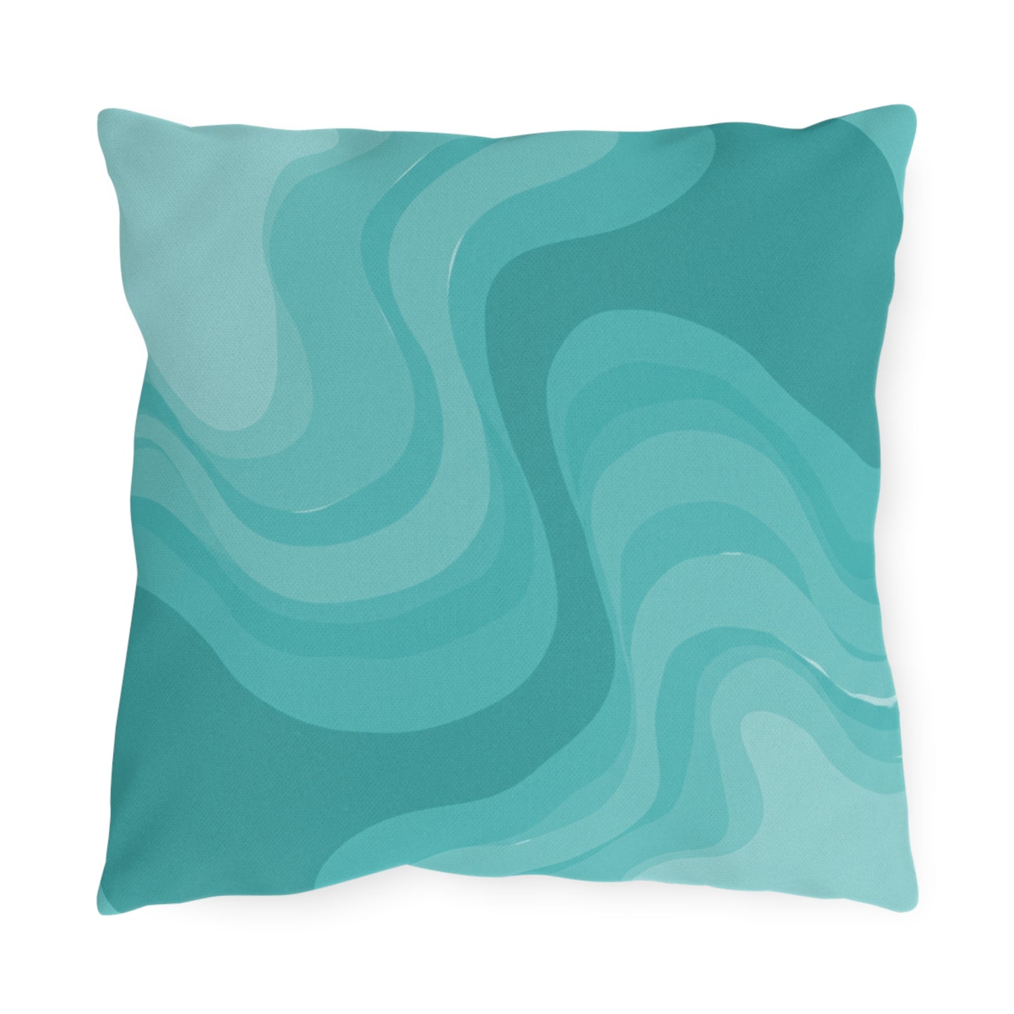 Tif Green Wavey 16" x 16" Outdoor Pillow