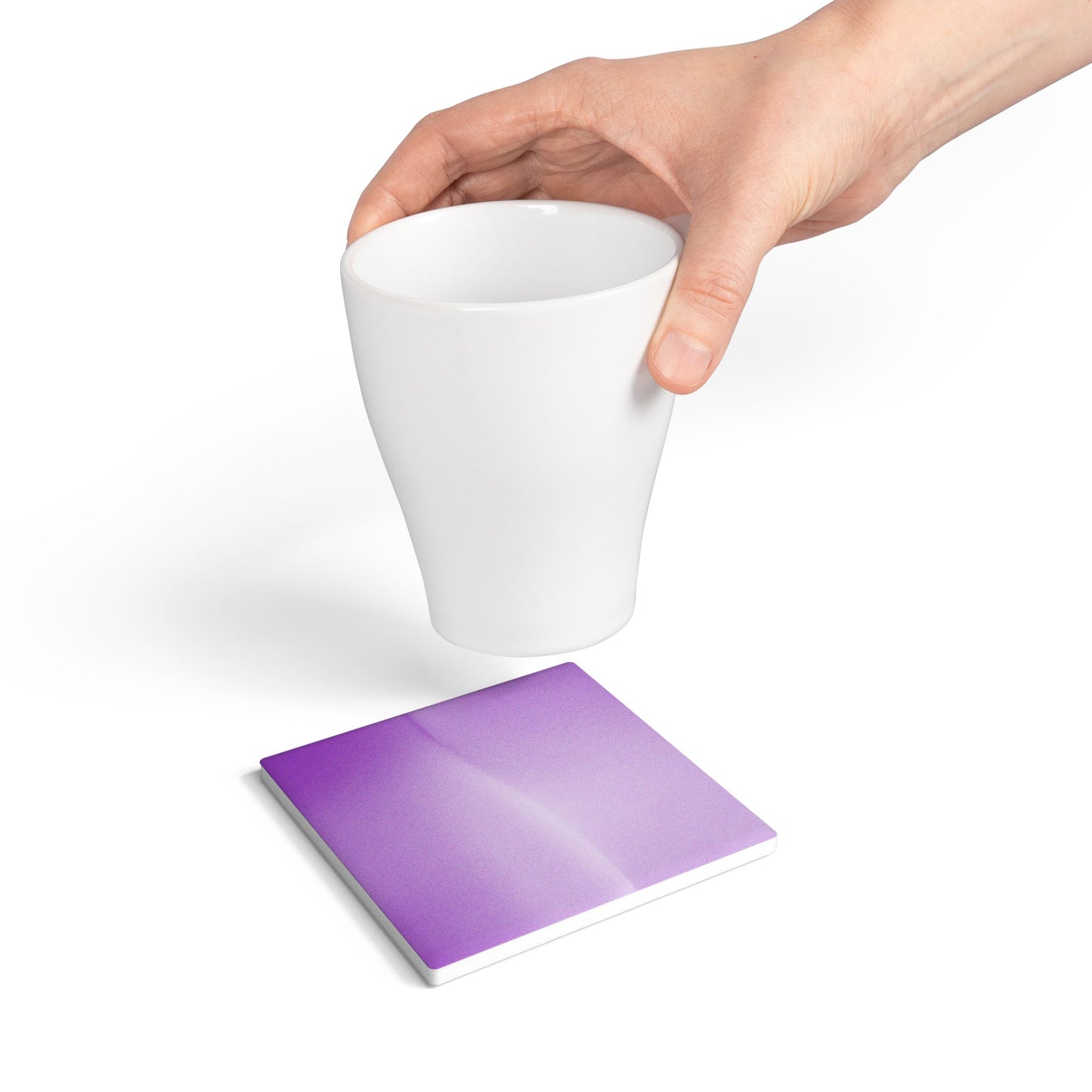 Soft Lavender Fade 4" x 4" Square Ceramic Coaster