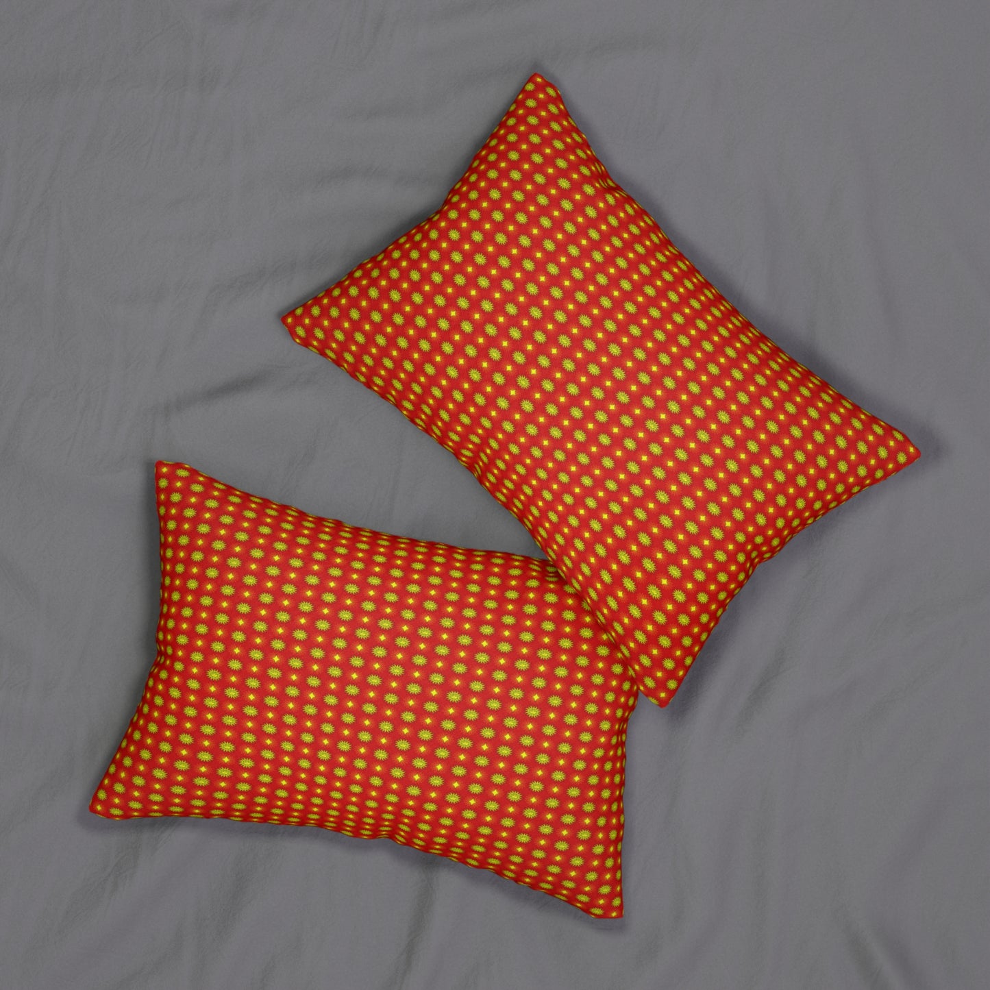 Late Evening Star-crossed Bodies Spun Polyester Lumbar Pillow, 20" x 14"
