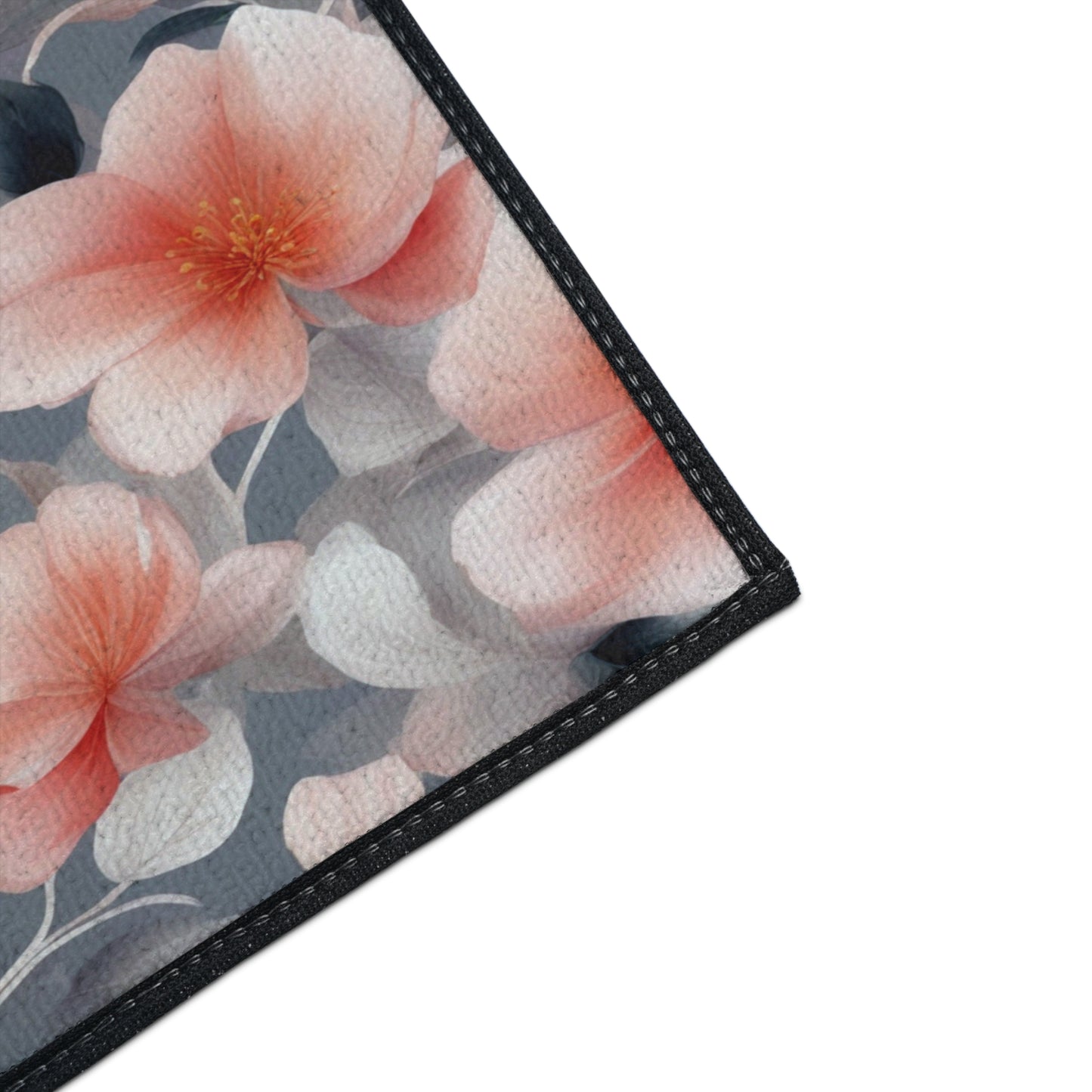 Red Blossom Floral Bunch Heavy Duty Floor Mat, 18" x 24"