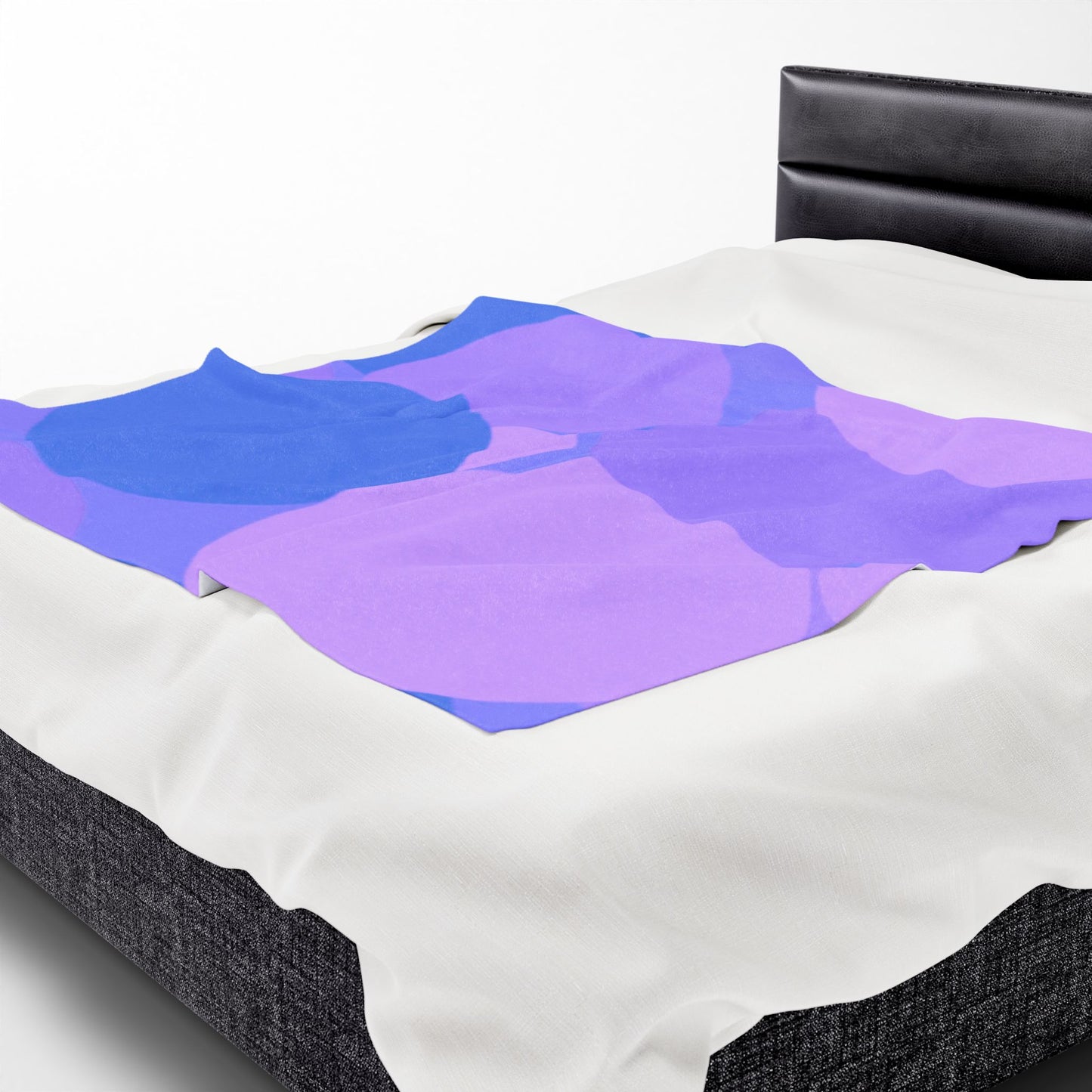 Pastel Purple Family Patches Velveteen Plush Blanket, 50" x 60"