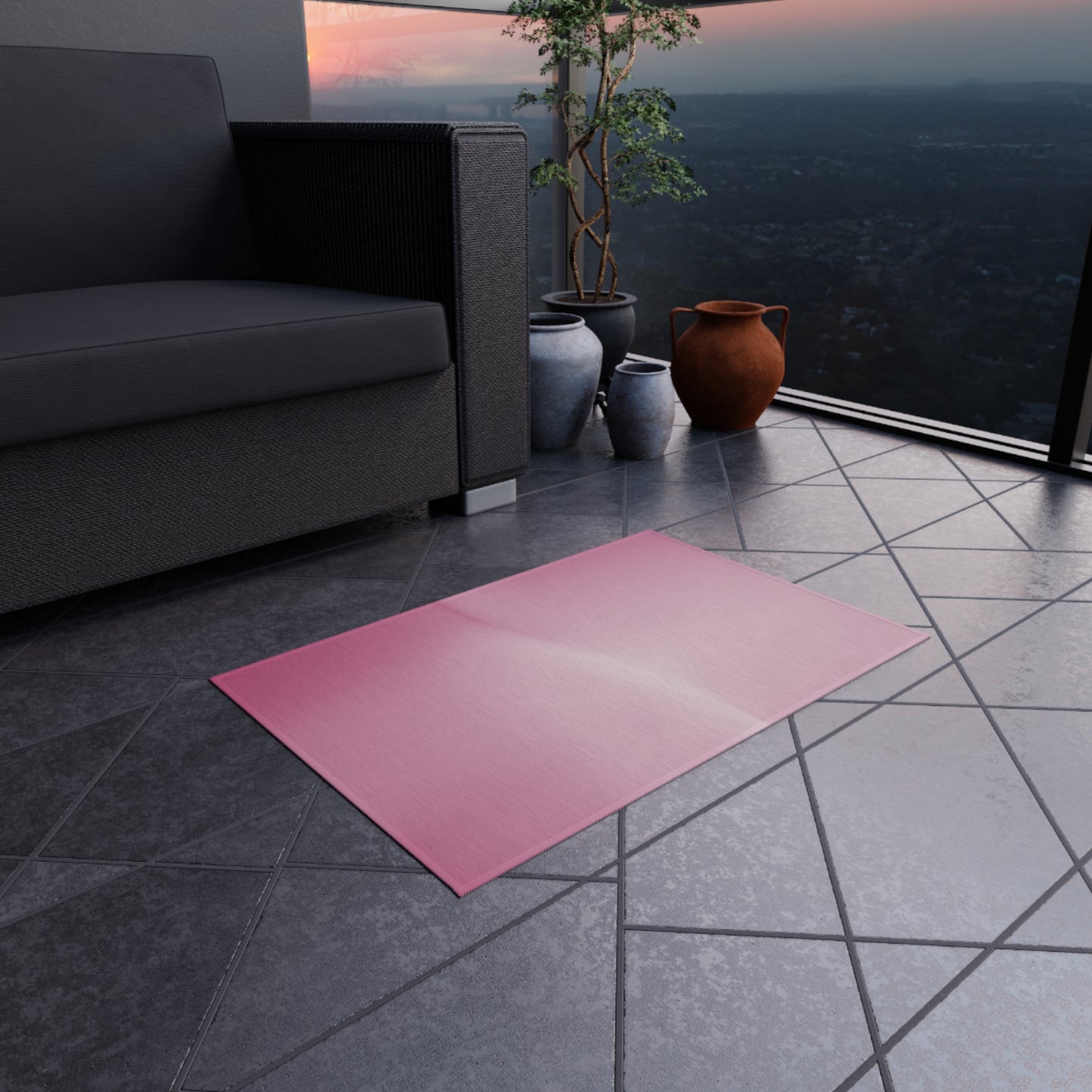 Pink Blush Lavender Fade Outdoor Rug, 24" x 36"
