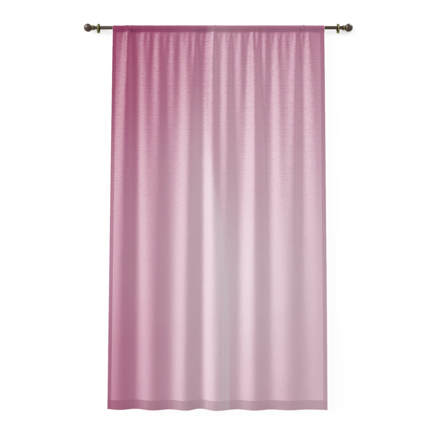 Pink Blush Fade Sheer Window Curtain, 50" x 84", partially transparent