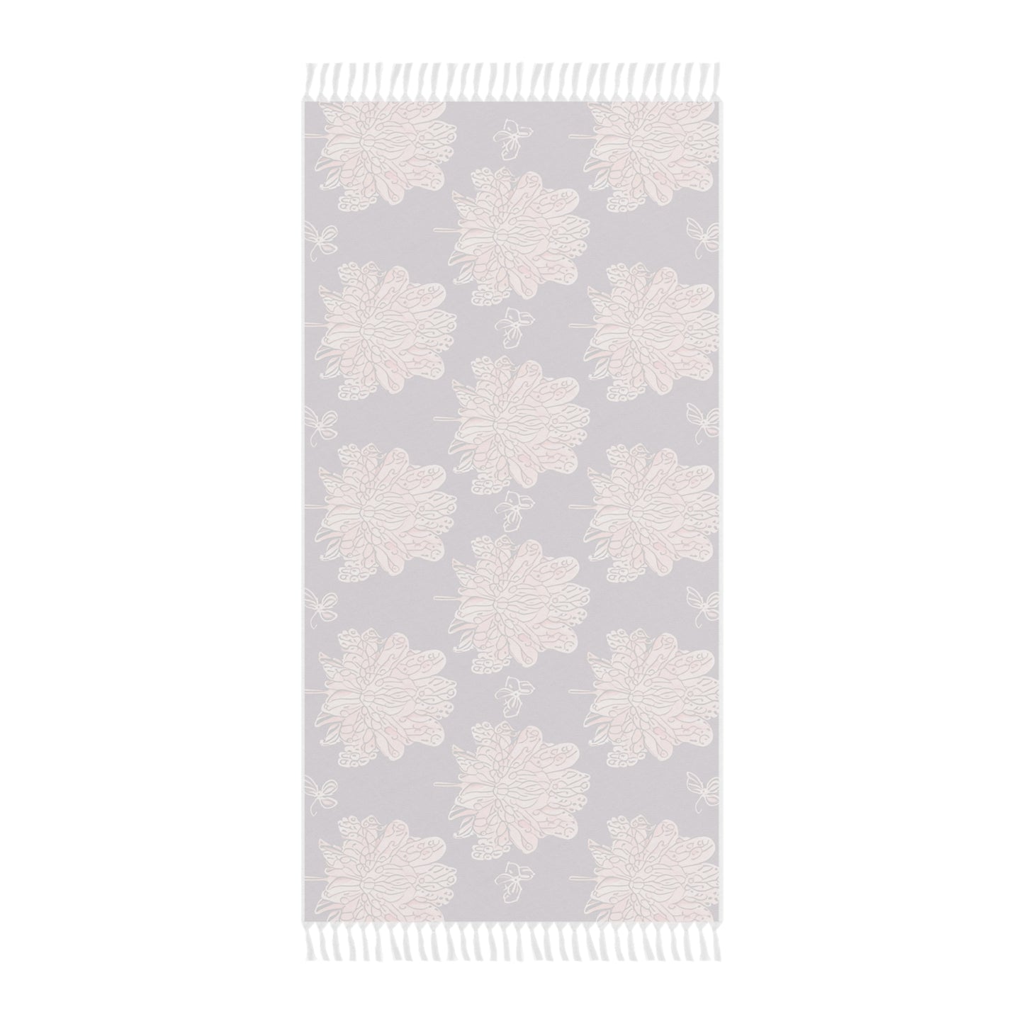 Pink Floral Butterflies 38" × 81" Boho Beach Cloth