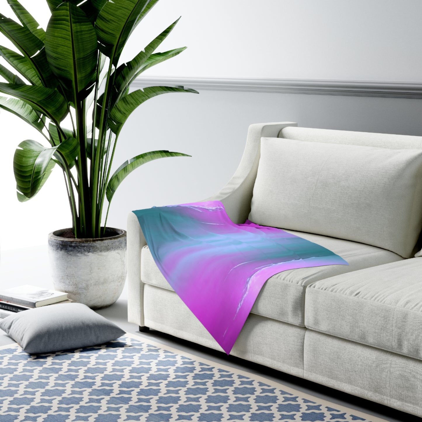 Dark Blue Green Sea Purple Fog Baby Swaddle 30″×40″ Blanket