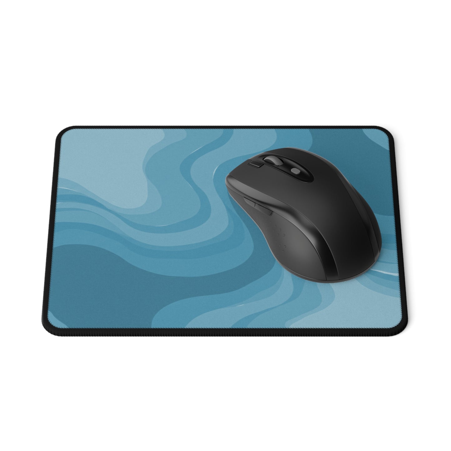 Sky Blue Wavey Non-Slip Gaming Mouse Pad, 9.5" X 8" Rectangle