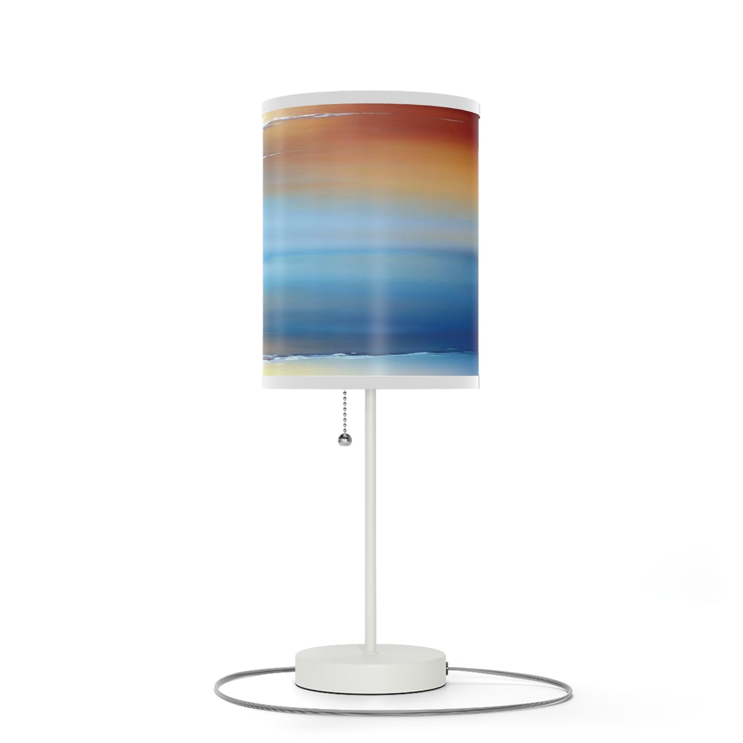 Blue Sea Red Orange Fog Table Lamp on a White or Silver Stand, US|CA plug