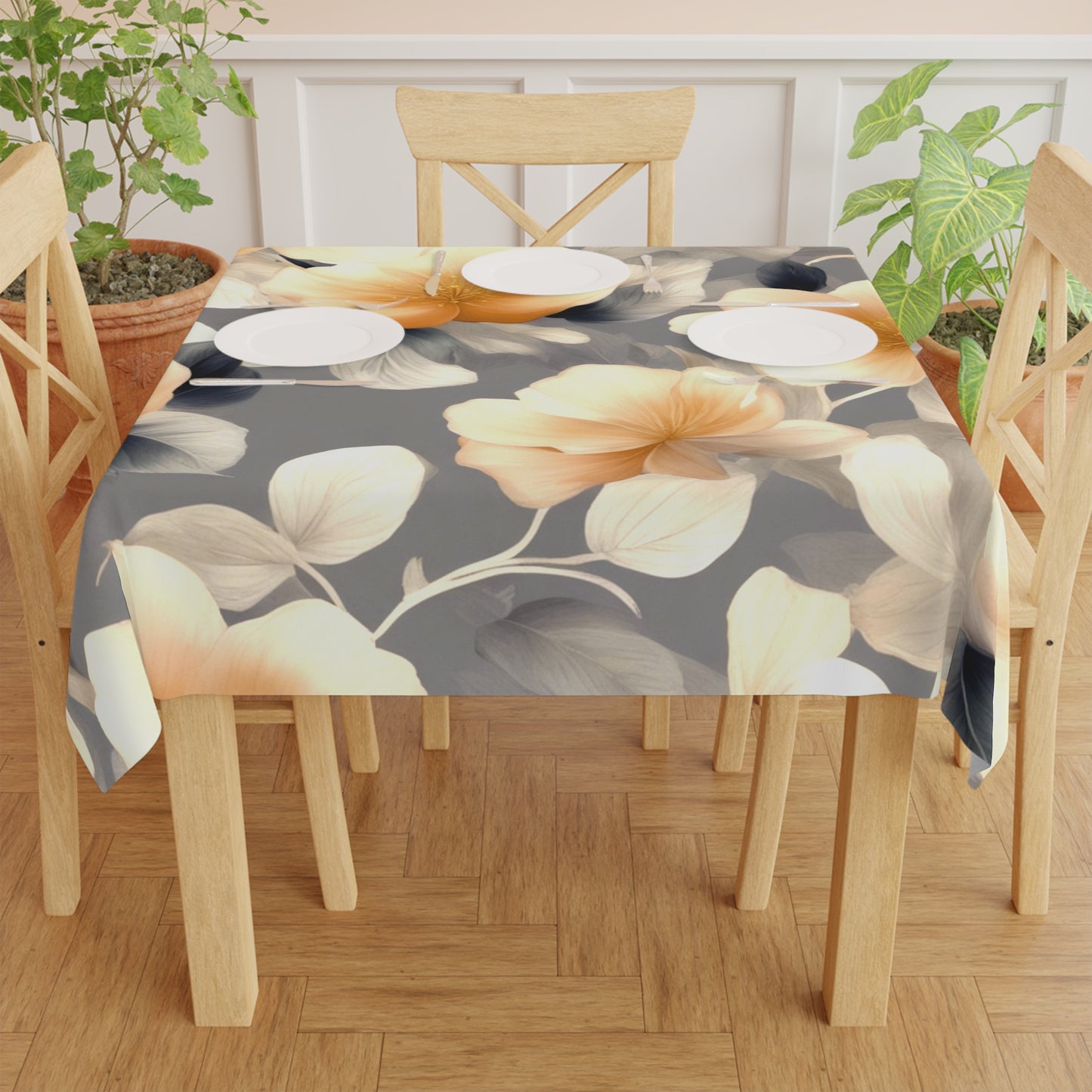Soft Blossom Floral Bunch Tablecloth, 55" x 55"