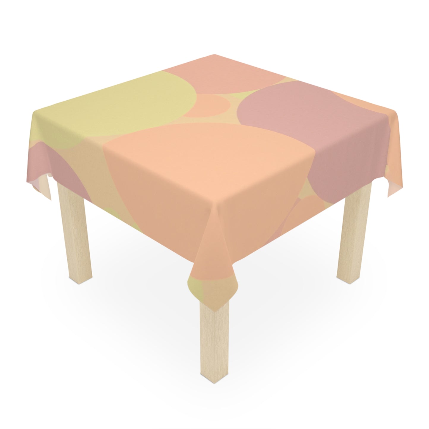 Pastel Hot Peach Patches Tablecloth, 55" x 55"